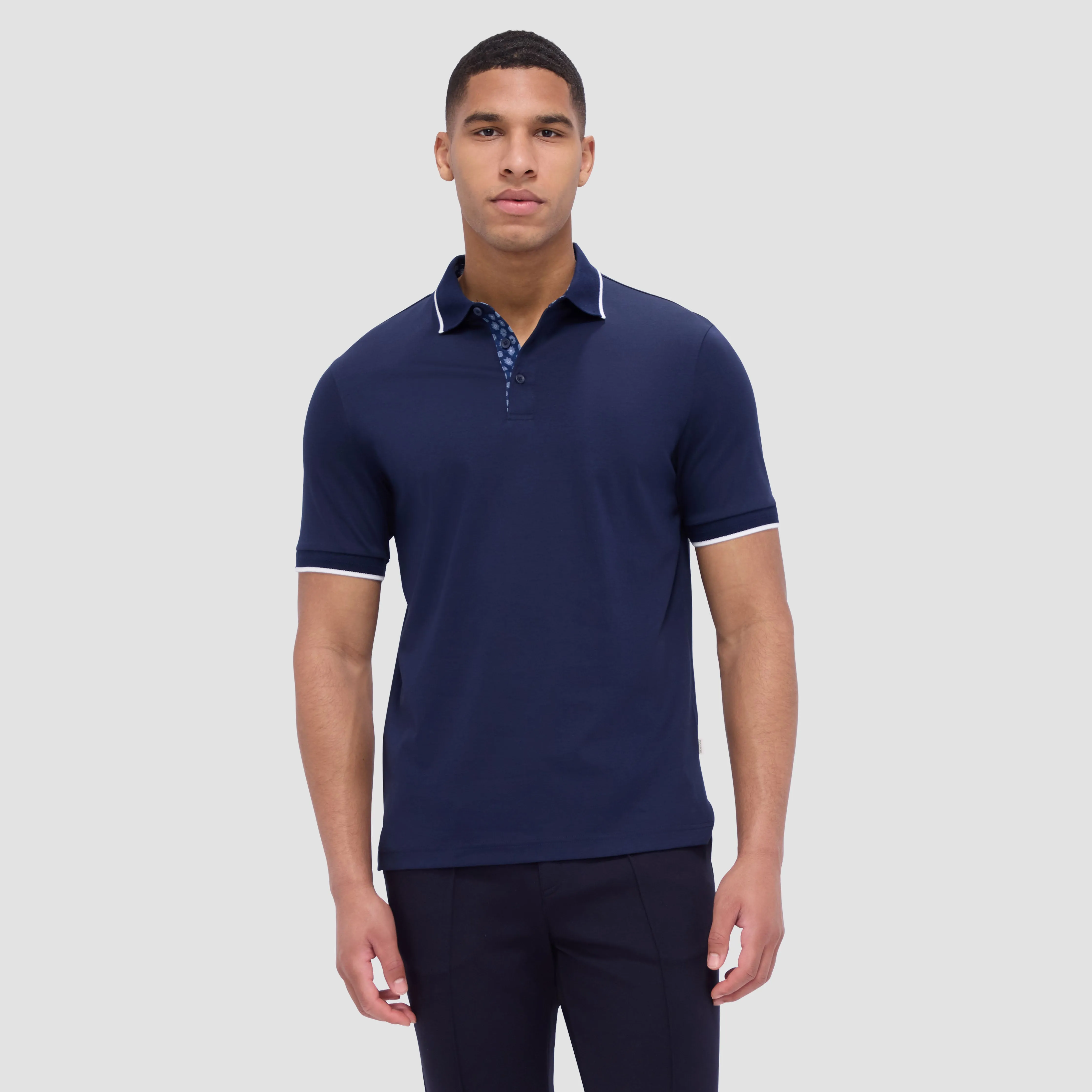 Contrast Three Button Polo sold by Bugatchi product image thumbnail 2