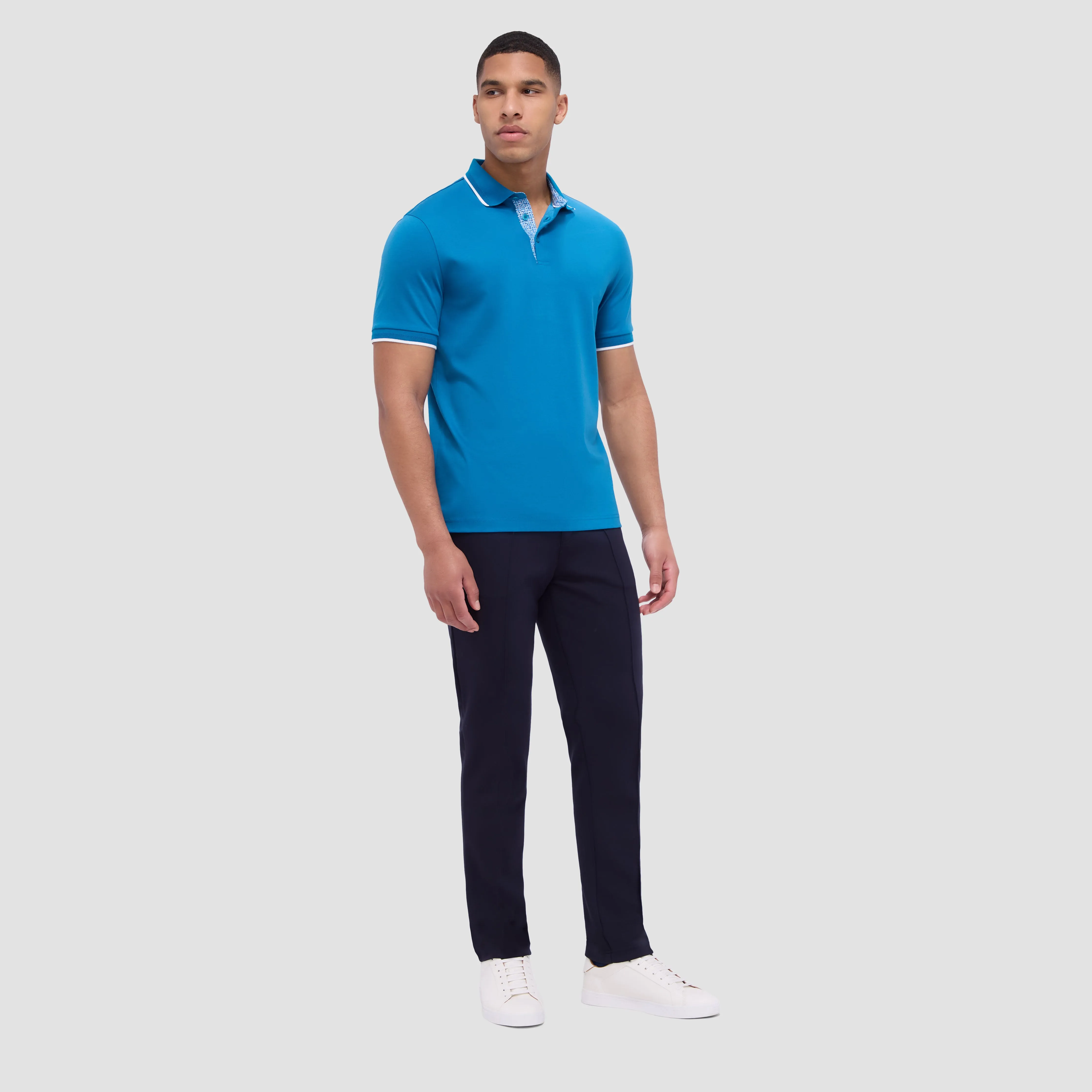 Contrast Three Button Polo sold by Bugatchi product image thumbnail 5