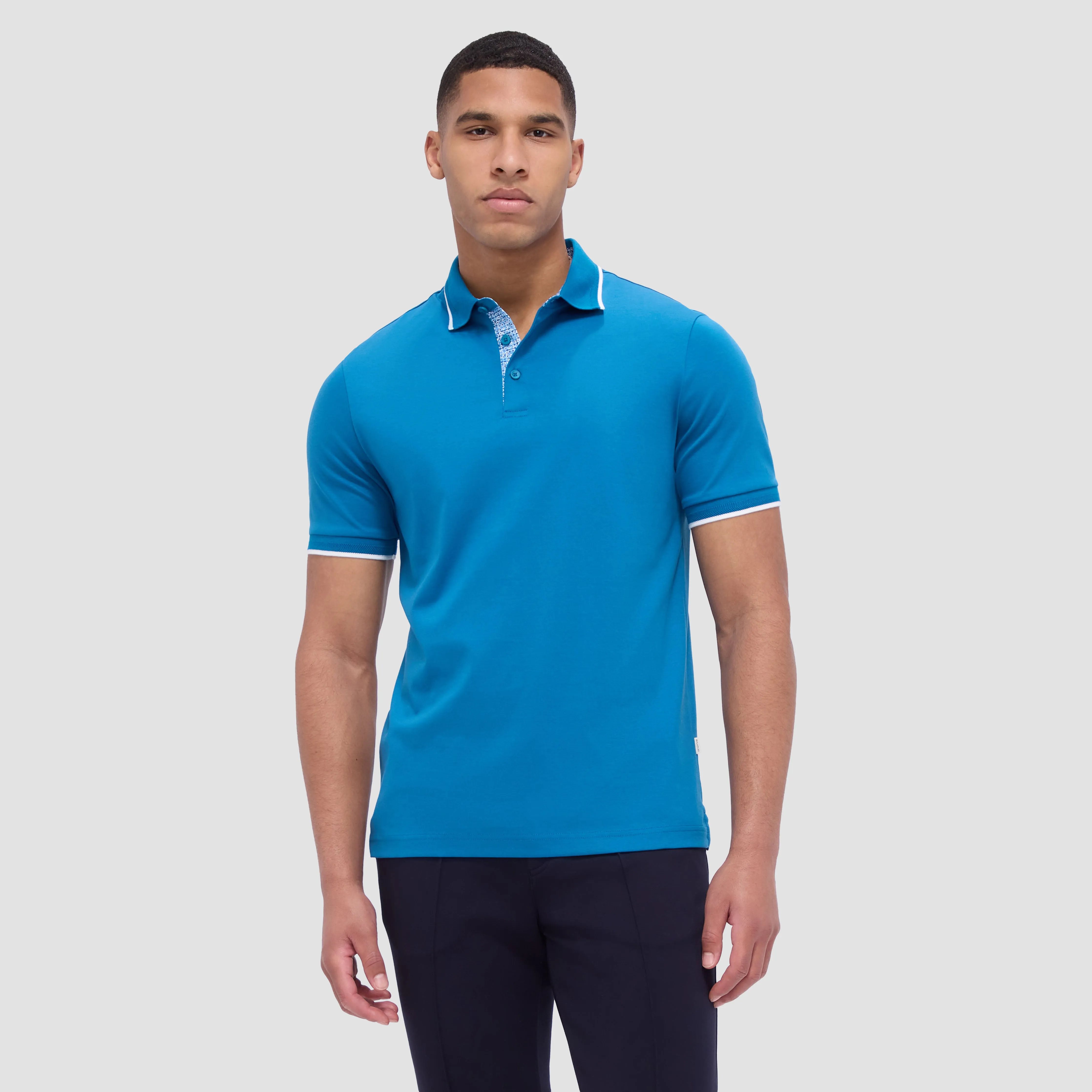 Contrast Three Button Polo sold by Bugatchi product image thumbnail 2