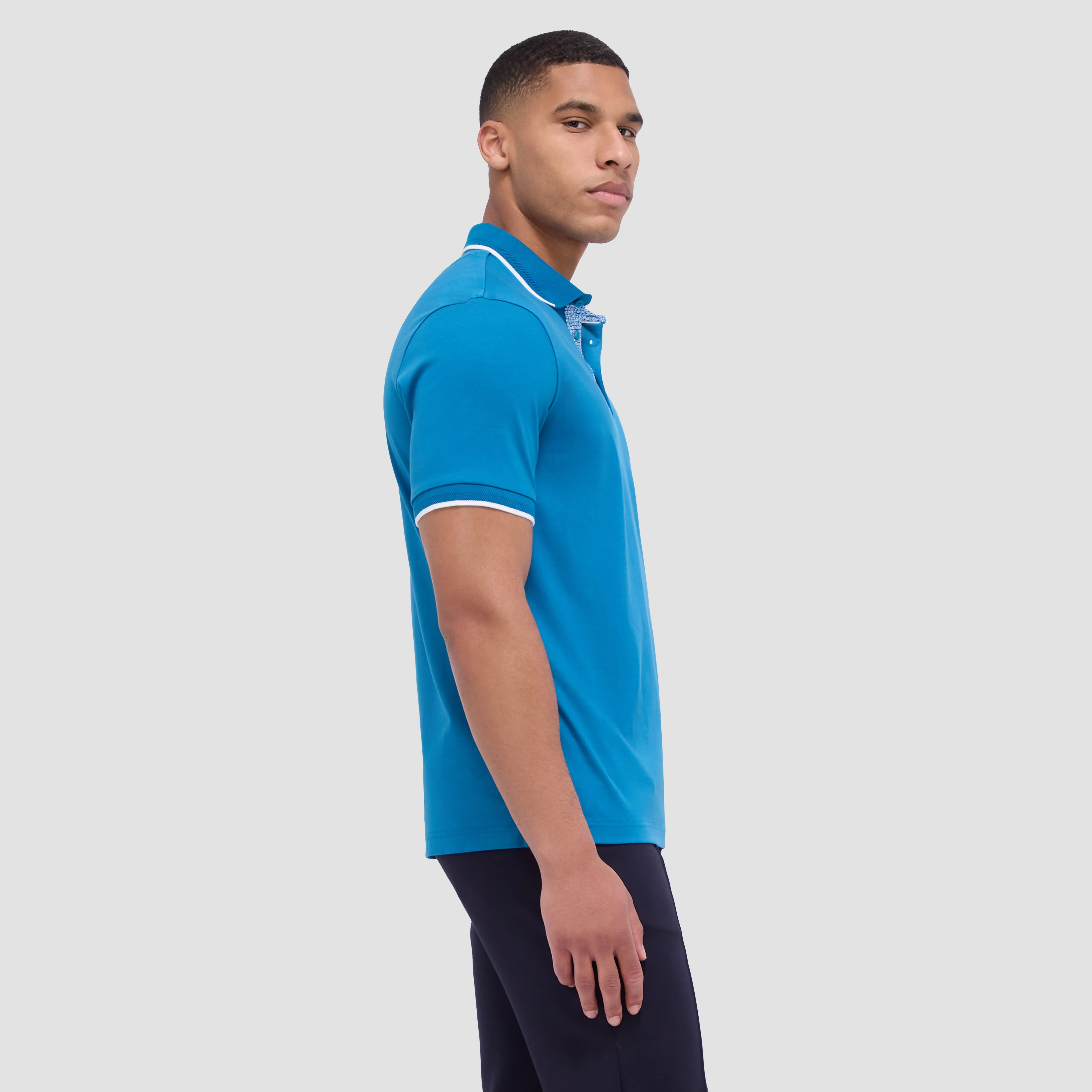 Contrast Three Button Polo sold by Bugatchi product image thumbnail 3