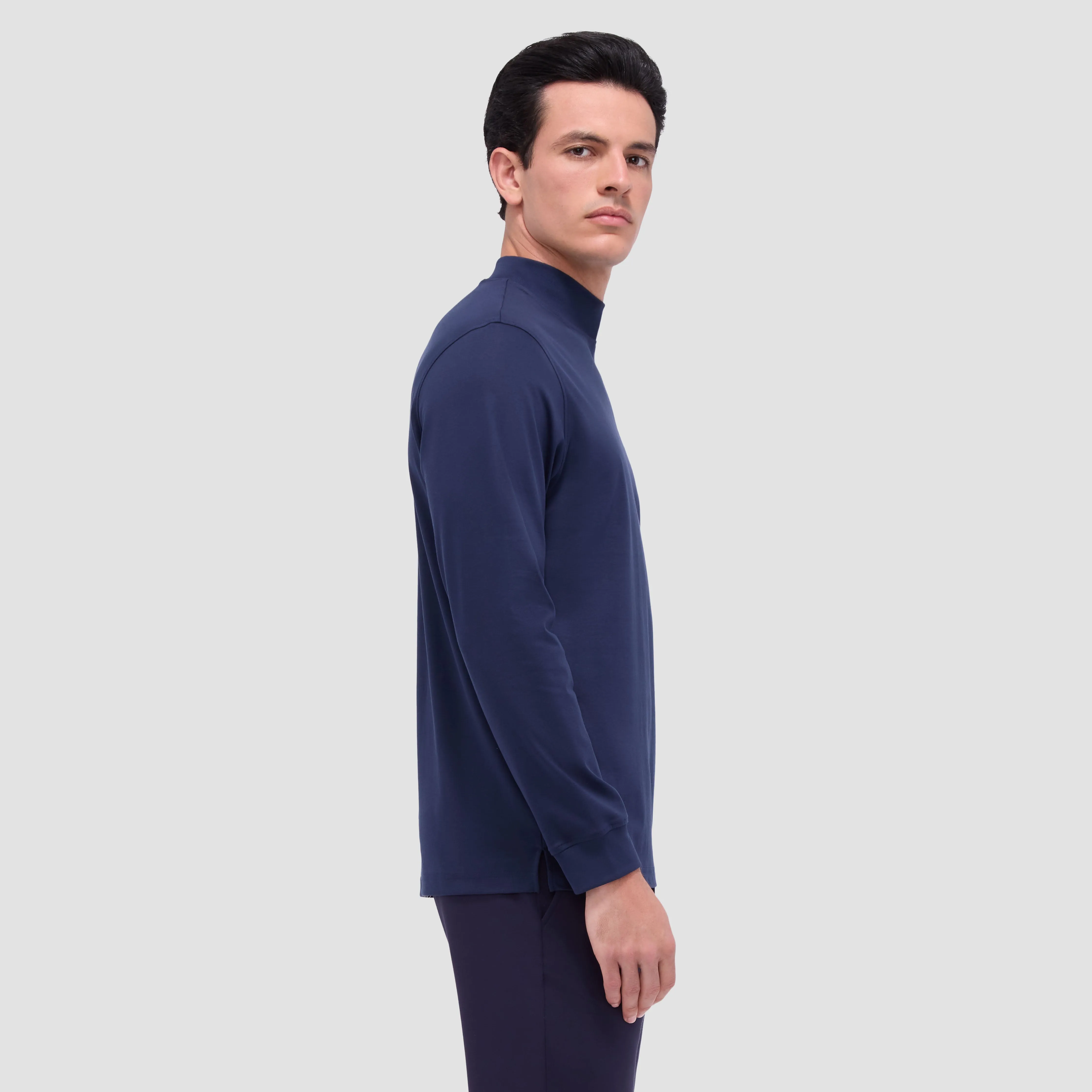 Solid Color Mock Neck Pullover sold by Bugatchi product image thumbnail 3