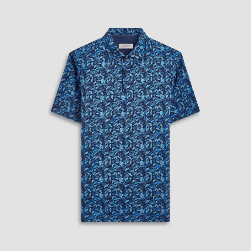 Vincent Double Sided Leaf Print/Solid OoohCotton Polo sold by Bugatchi