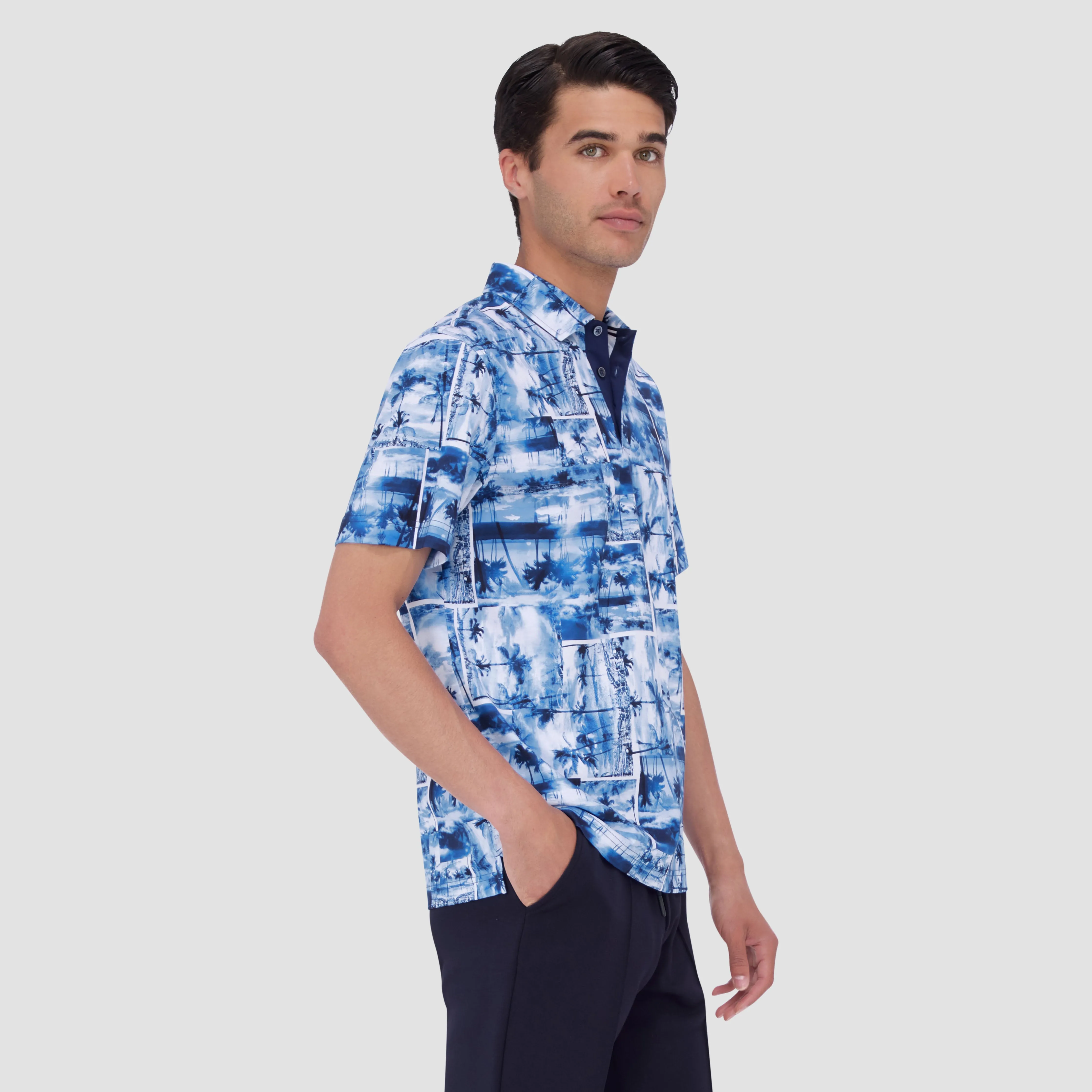 Hendrix Tropical Collage Polo sold by Bugatchi product image thumbnail 3