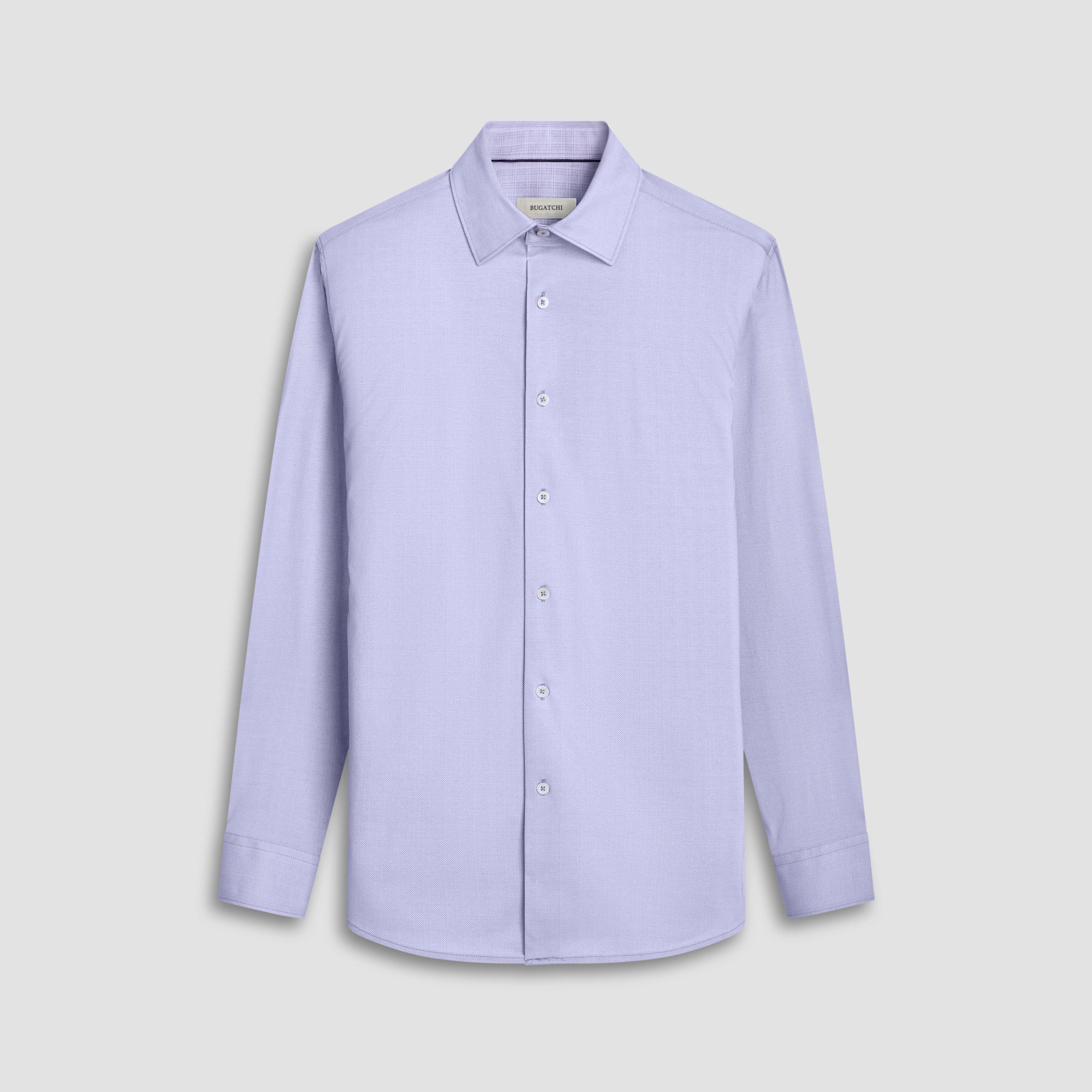 Jimmy Double Sided Herringbone/Check OoohCotton Shirt sold by Bugatchi