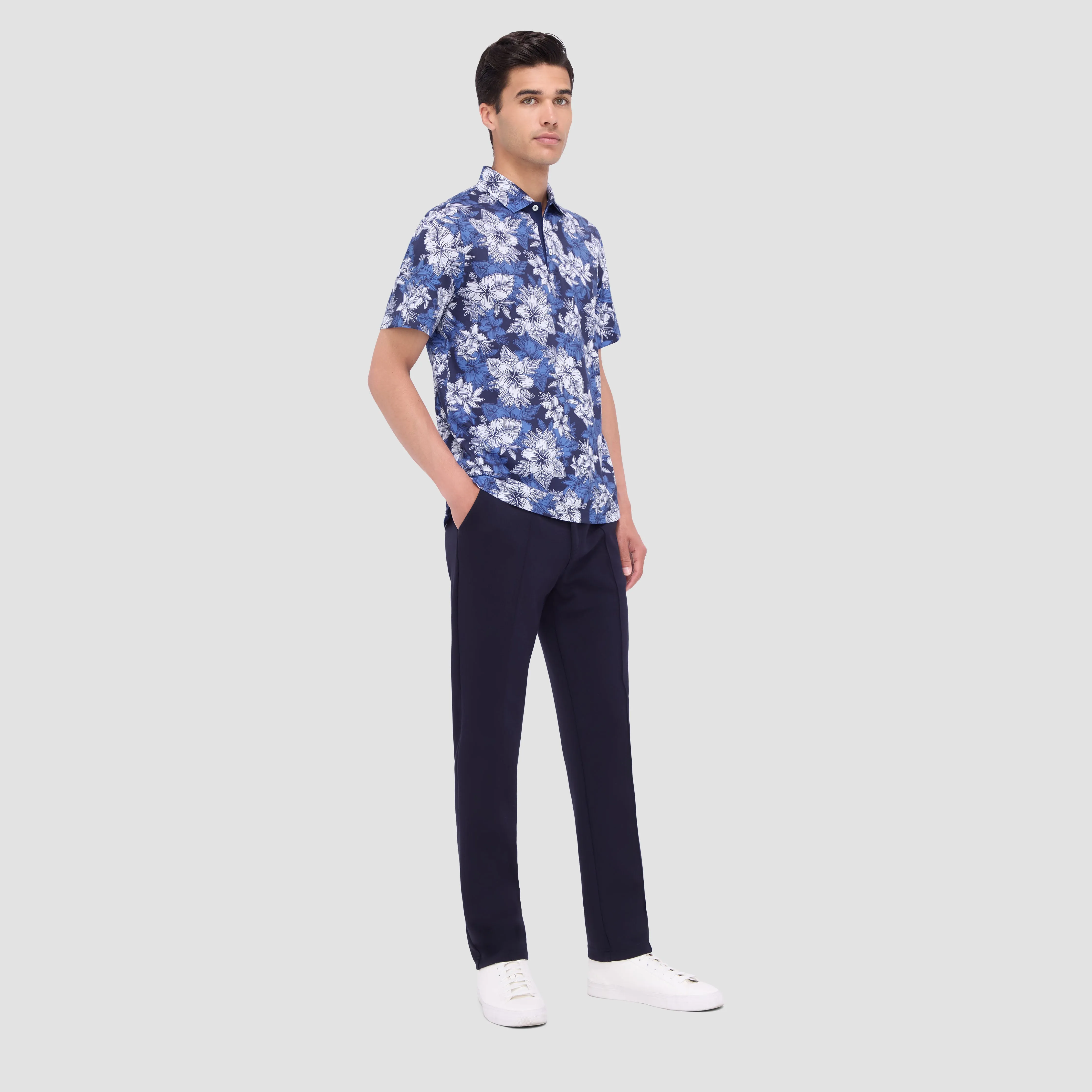 Hendrix Floral Print Polo sold by Bugatchi product image thumbnail 5