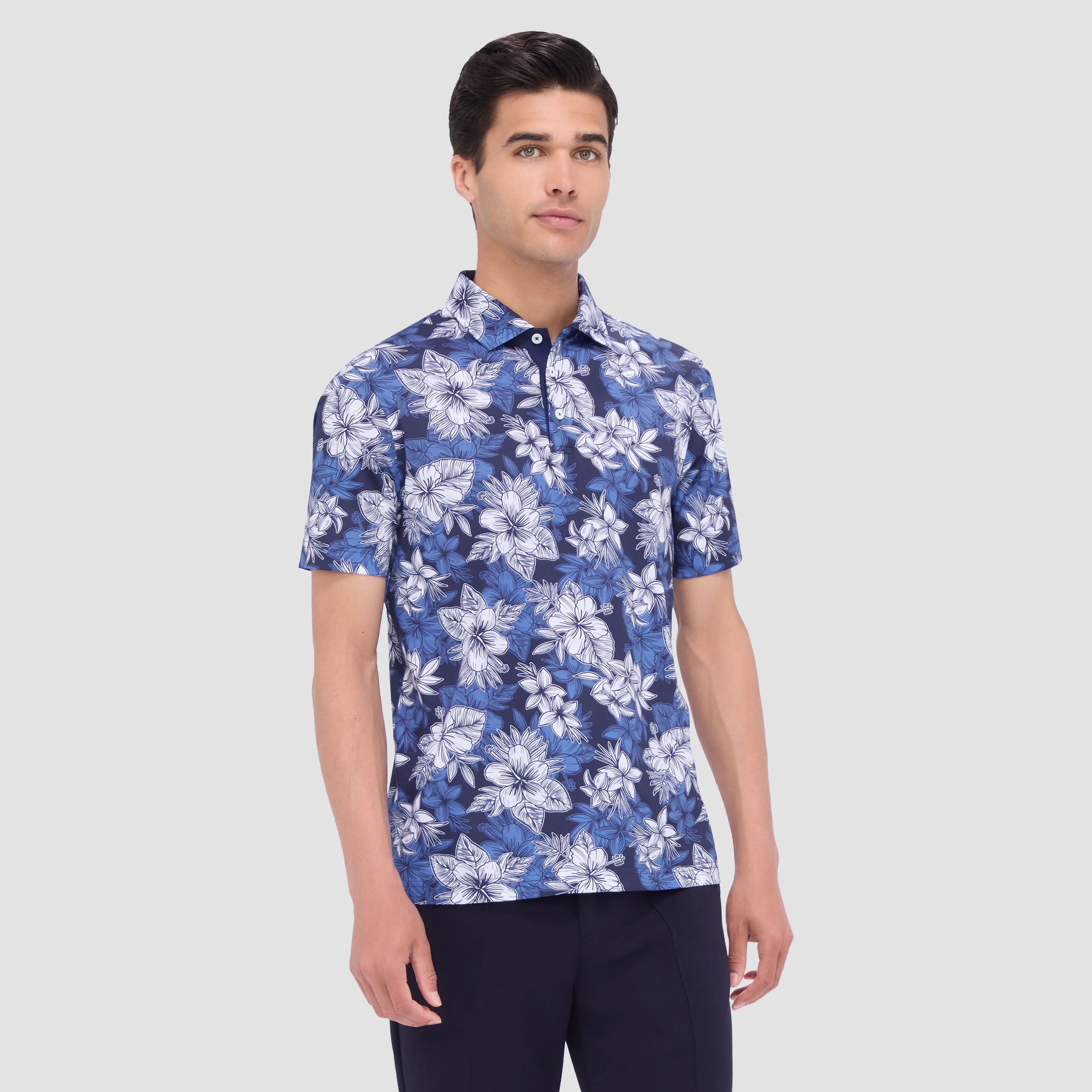 Hendrix Floral Print Polo sold by Bugatchi product image thumbnail 2