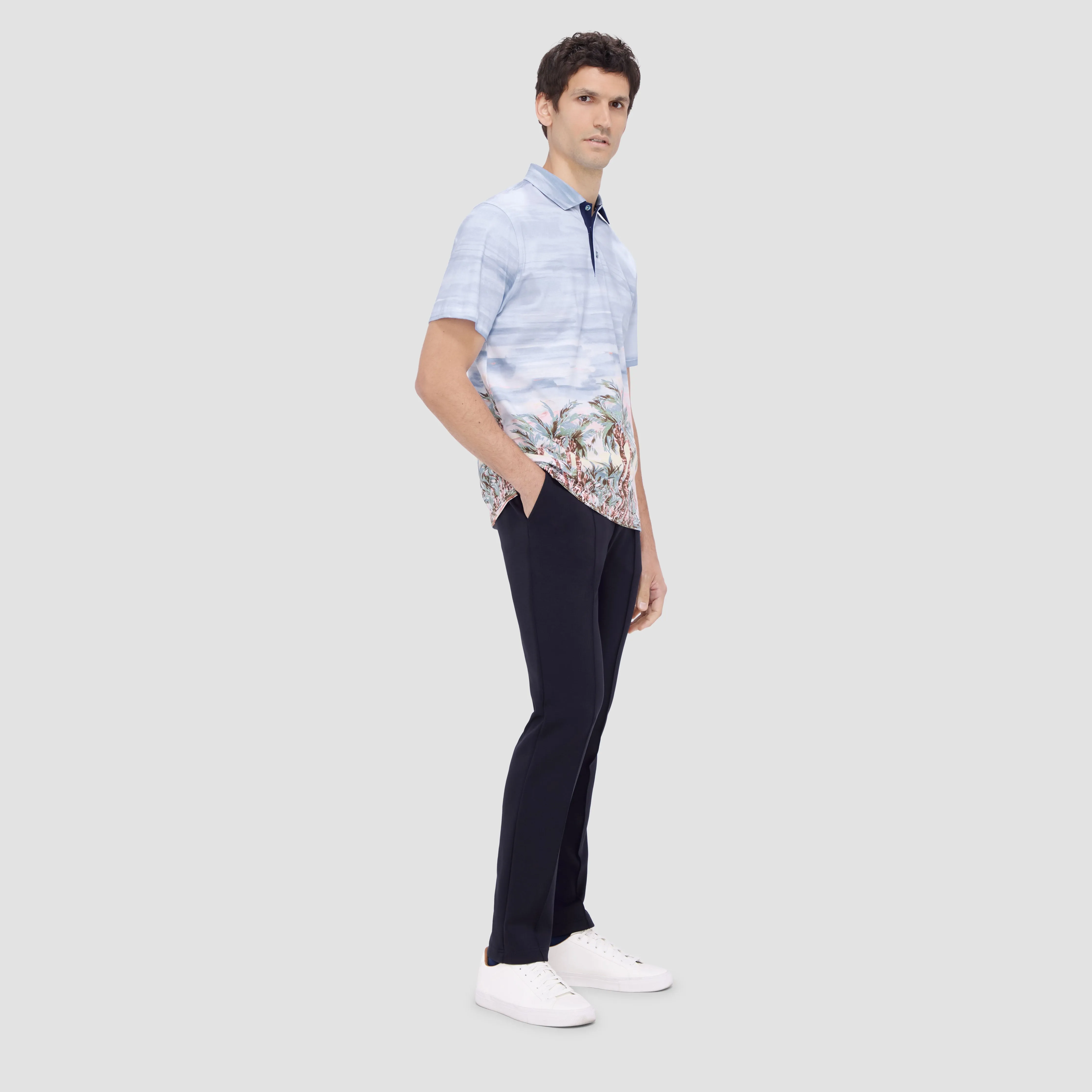 Hendrix Tropical Print Polo sold by Bugatchi product image thumbnail 5