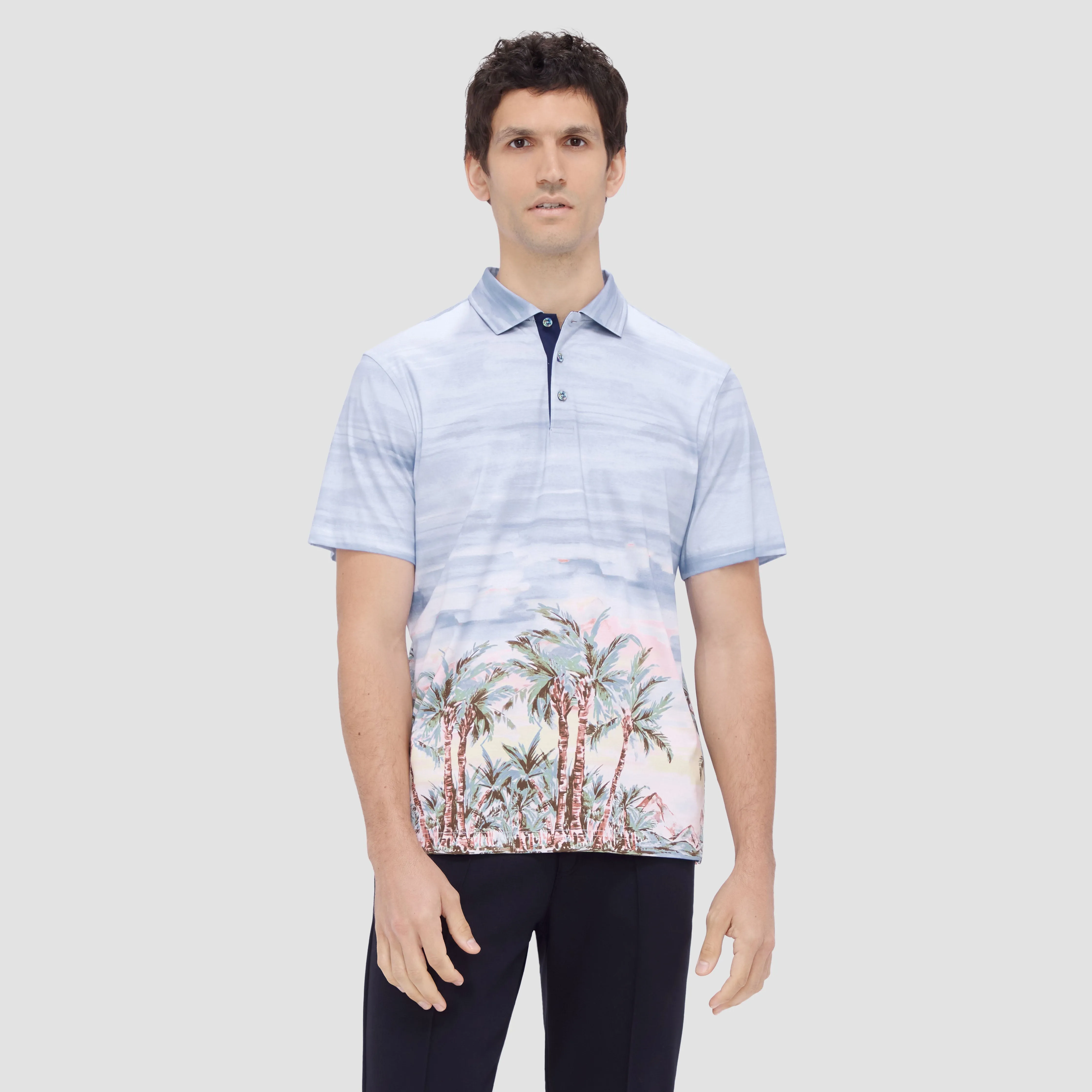 Hendrix Tropical Print Polo sold by Bugatchi product image thumbnail 2
