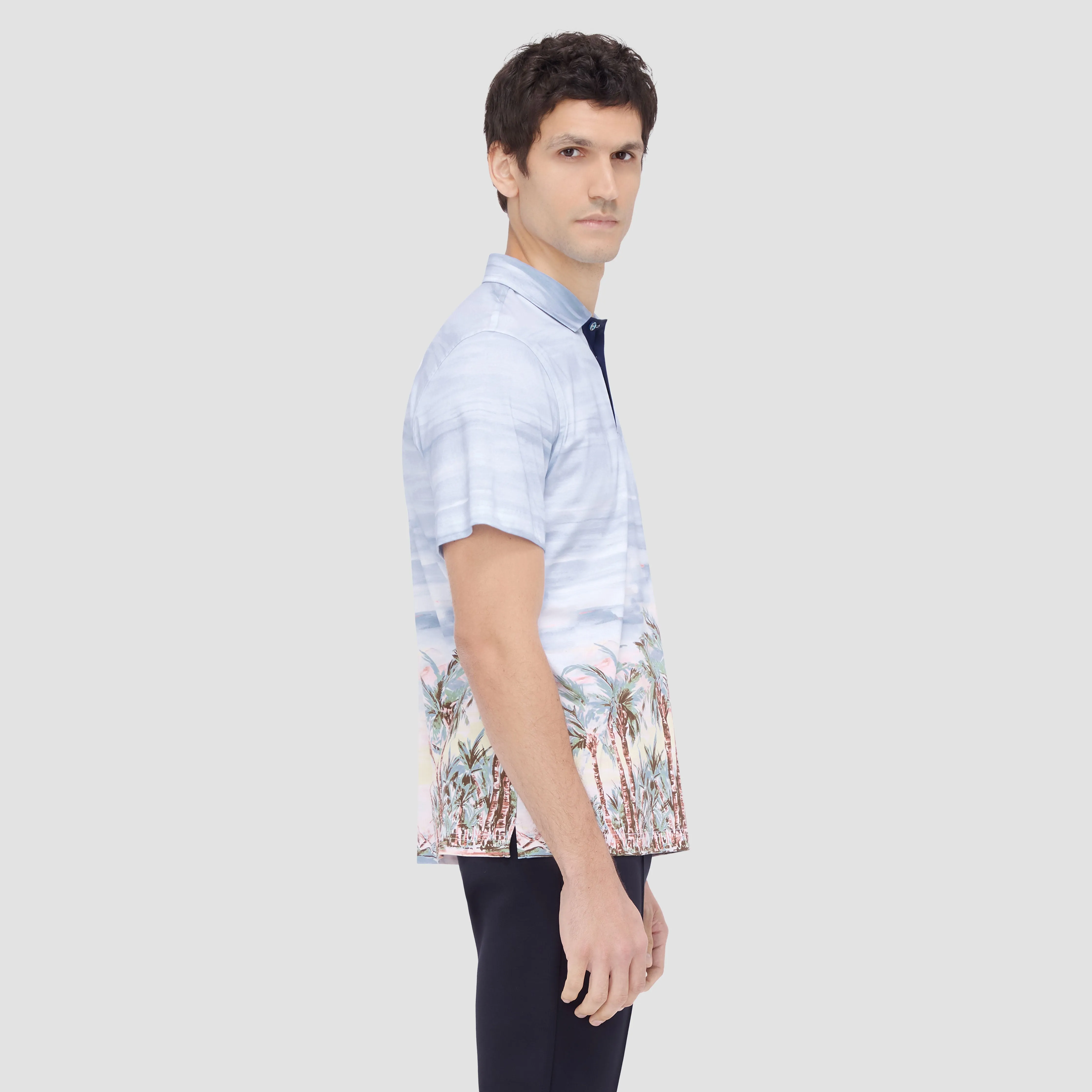 Hendrix Tropical Print Polo sold by Bugatchi product image thumbnail 3