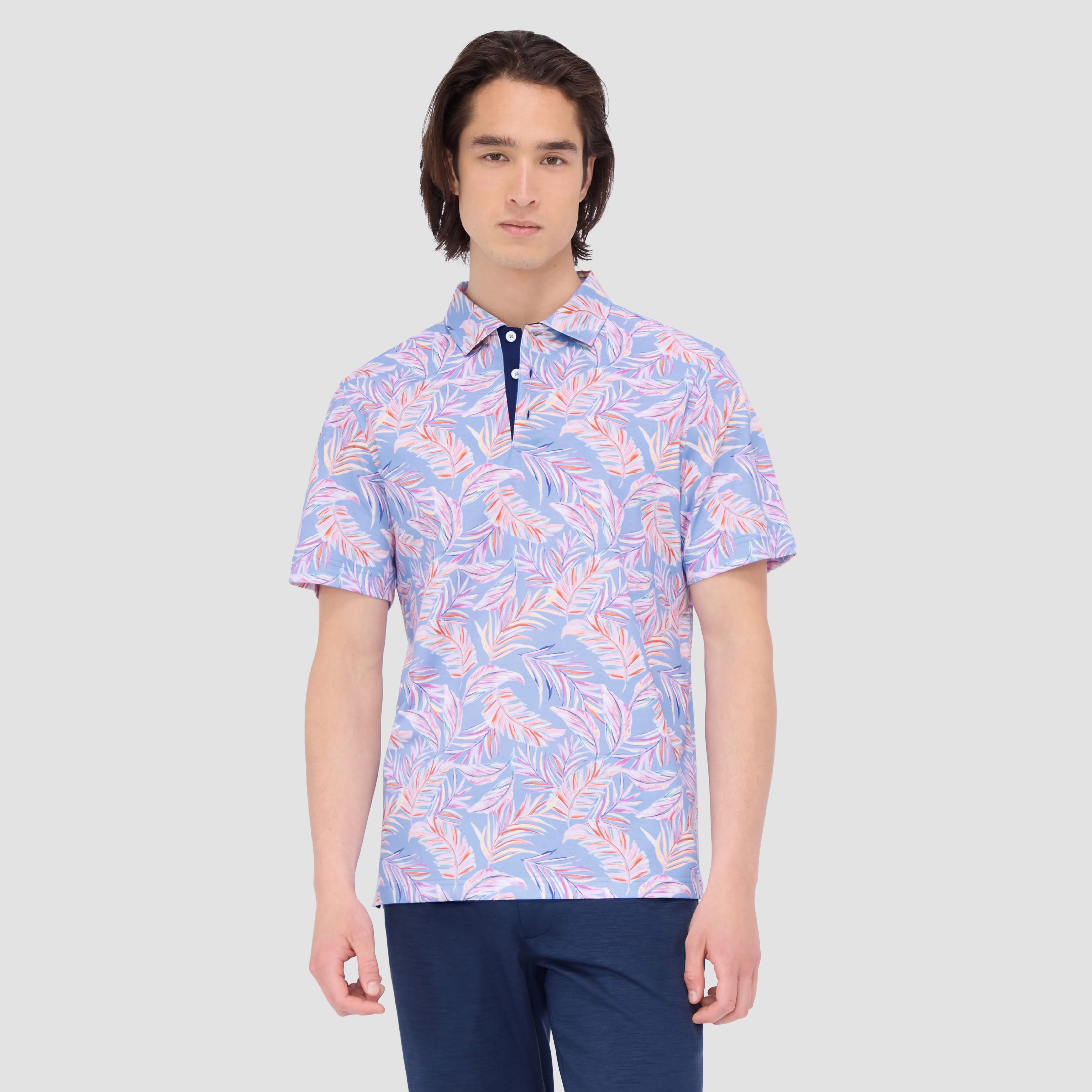 Hendrix Leaf Print Polo sold by Bugatchi product image thumbnail 2