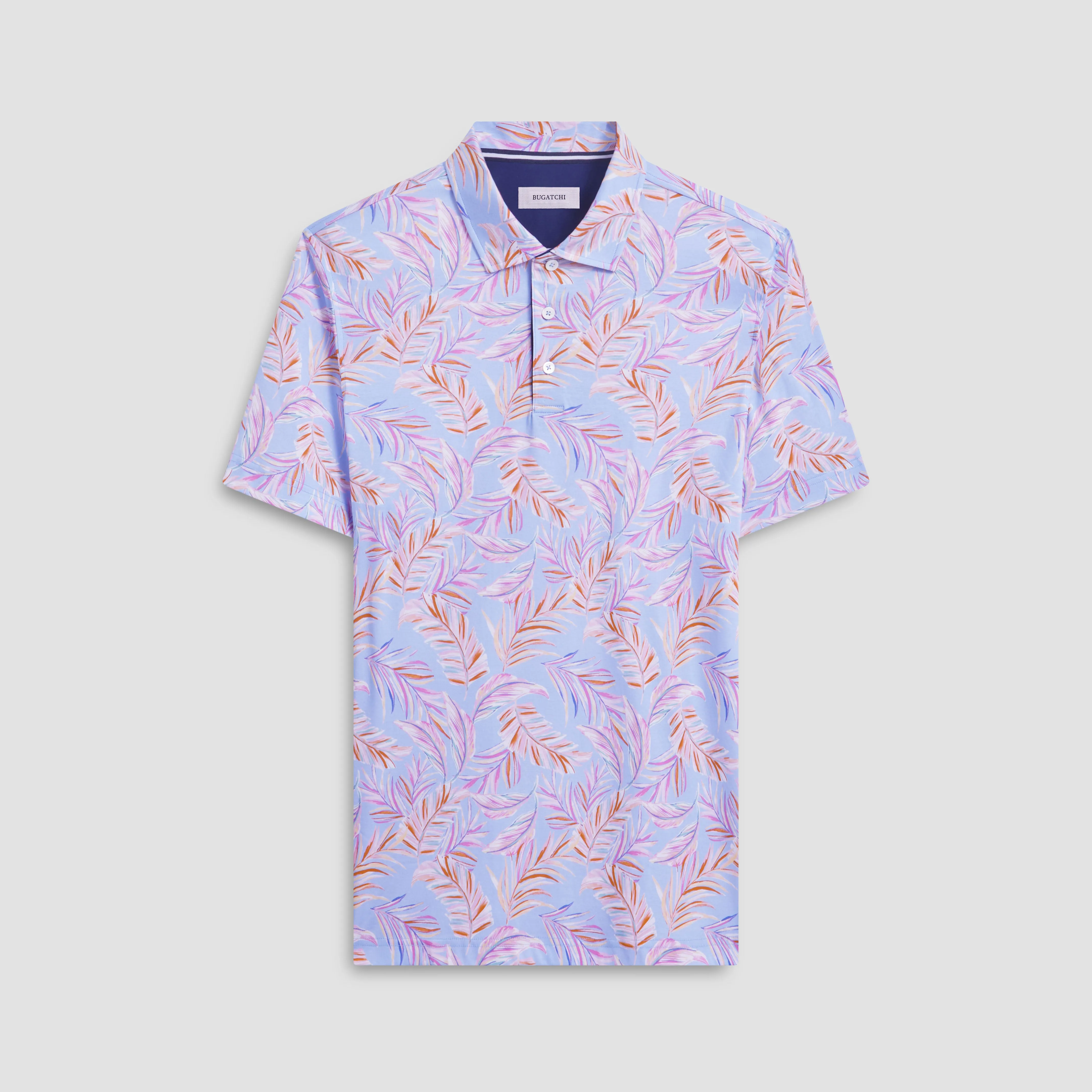 Hendrix Leaf Print Polo sold by Bugatchi