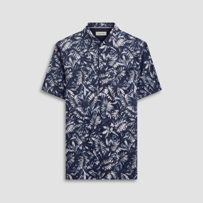 Hendrix Leaf Print Polo sold by Bugatchi