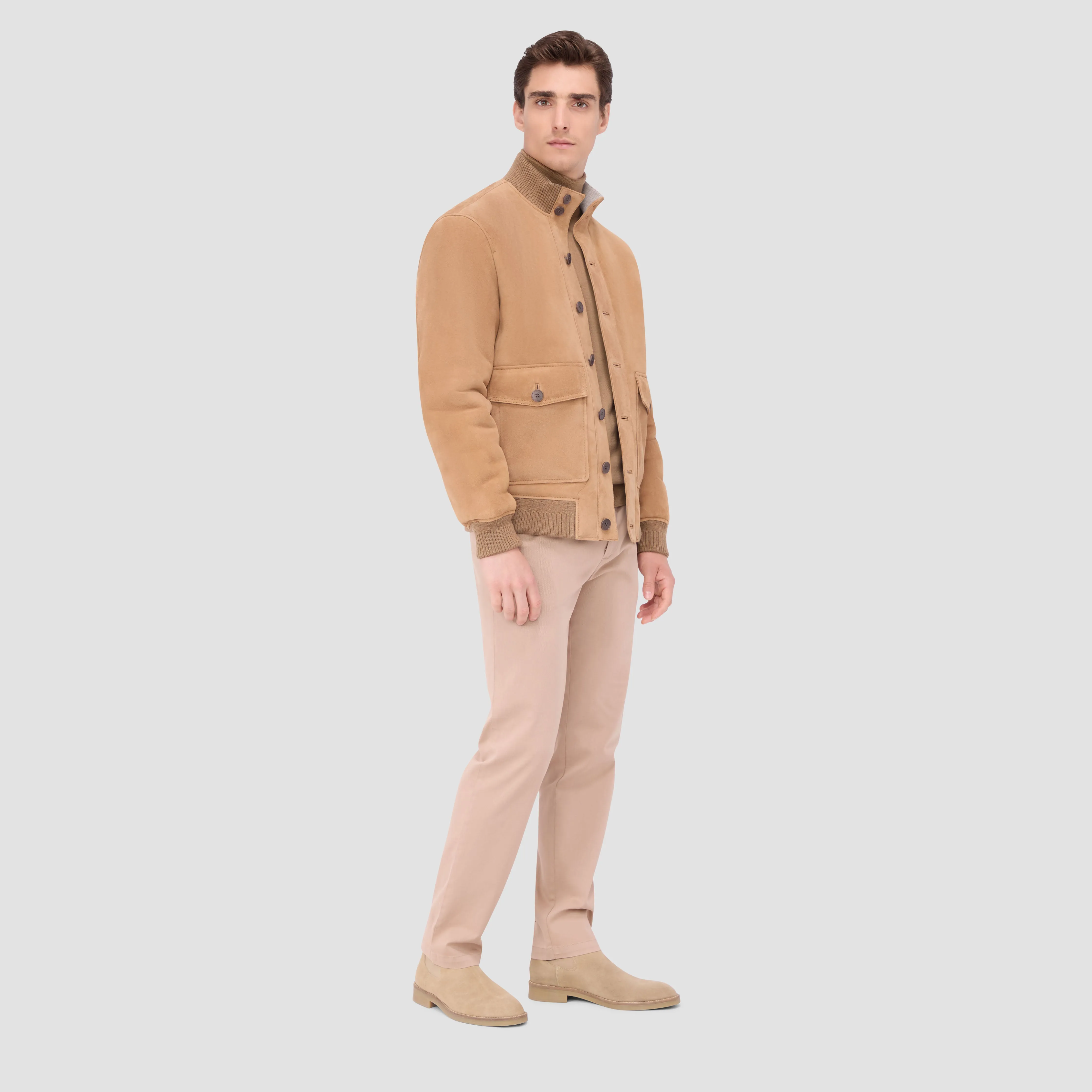 Shearling Lined Suede Jacket sold by Bugatchi product image thumbnail 5