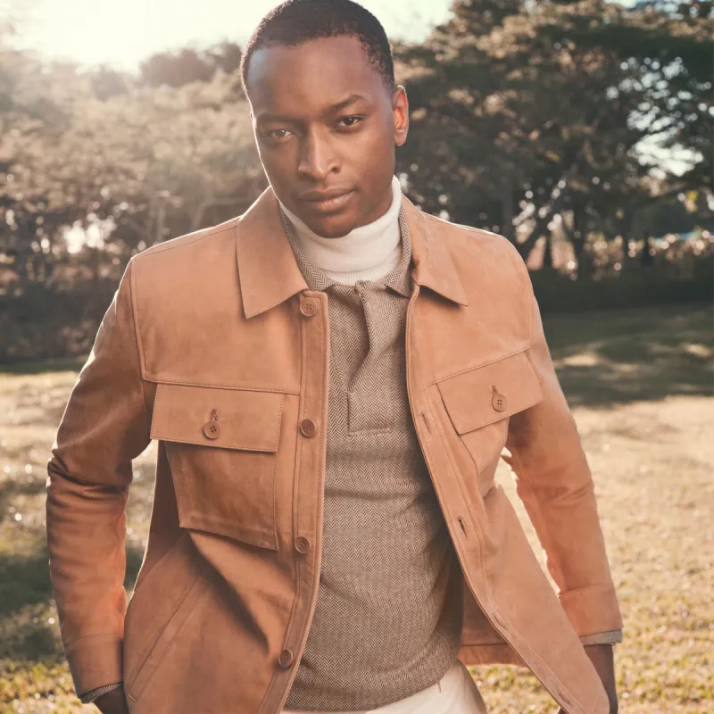 Suede Shirt Jacket sold by Bugatchi