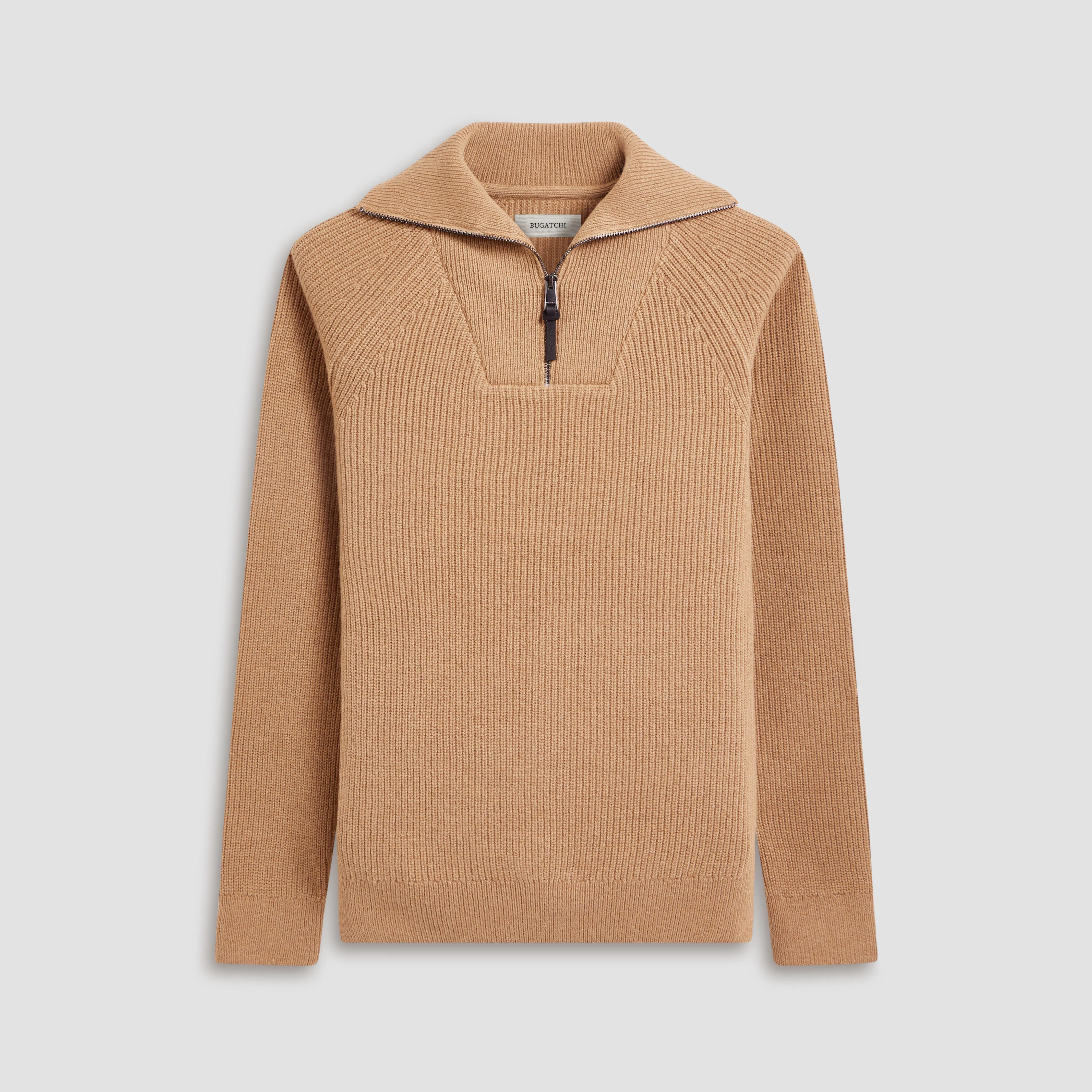 Fisherman Rib-Stitch Quarter-Zip Sweater sold by Bugatchi product image thumbnail 2