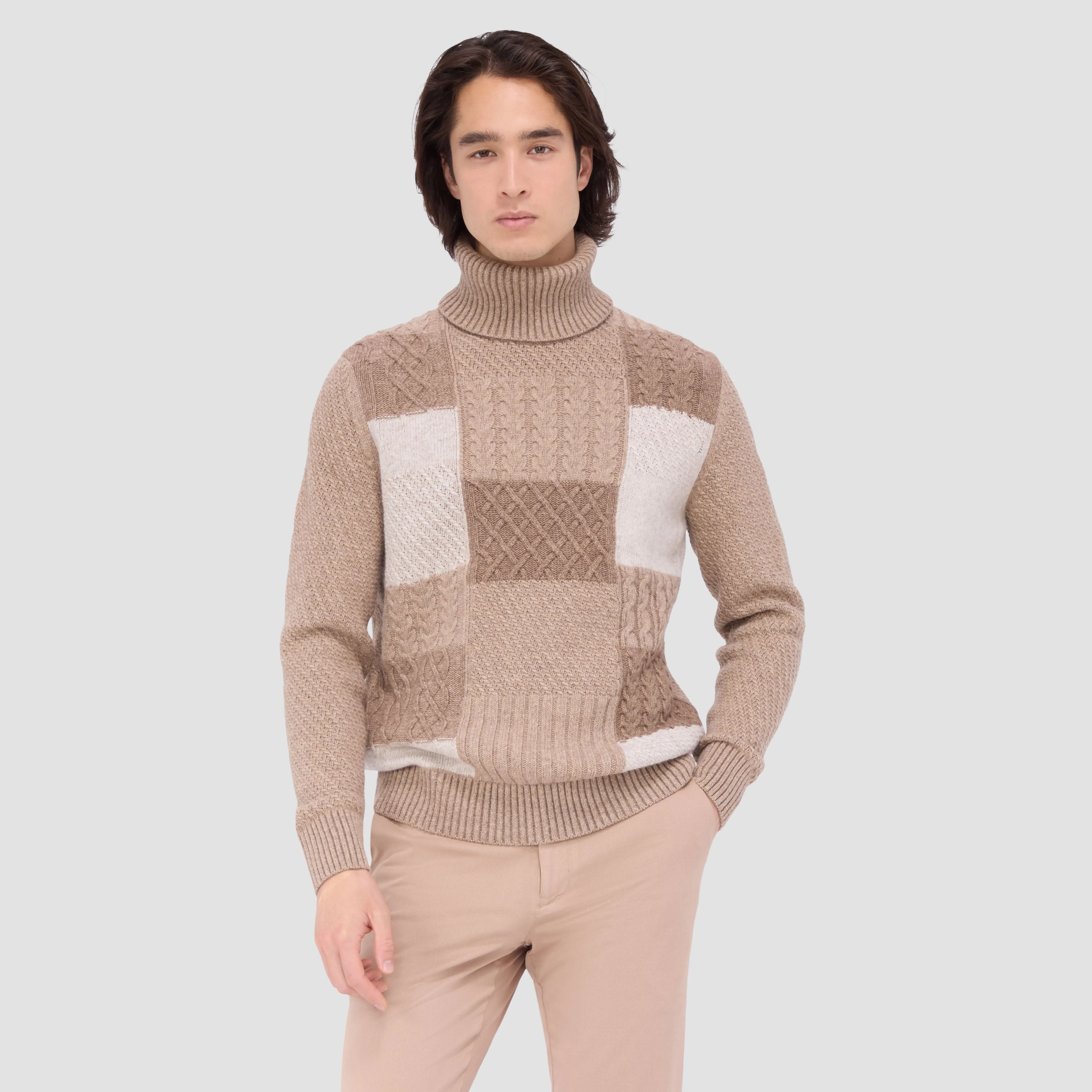Mixed Stitch Turtleneck Sweater sold by Bugatchi product image thumbnail 2