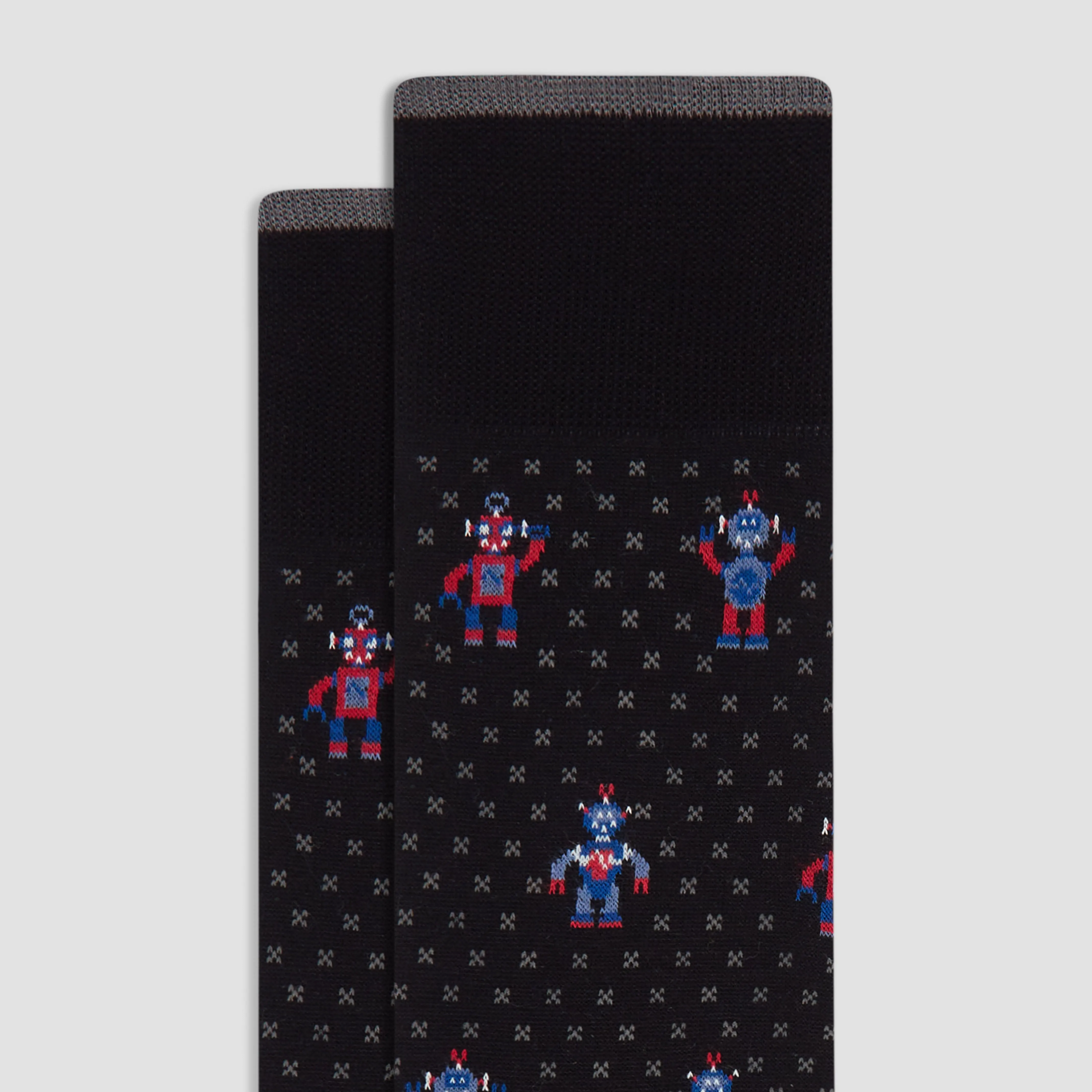 Robot Mid-Calf Socks sold by Bugatchi product image thumbnail 2