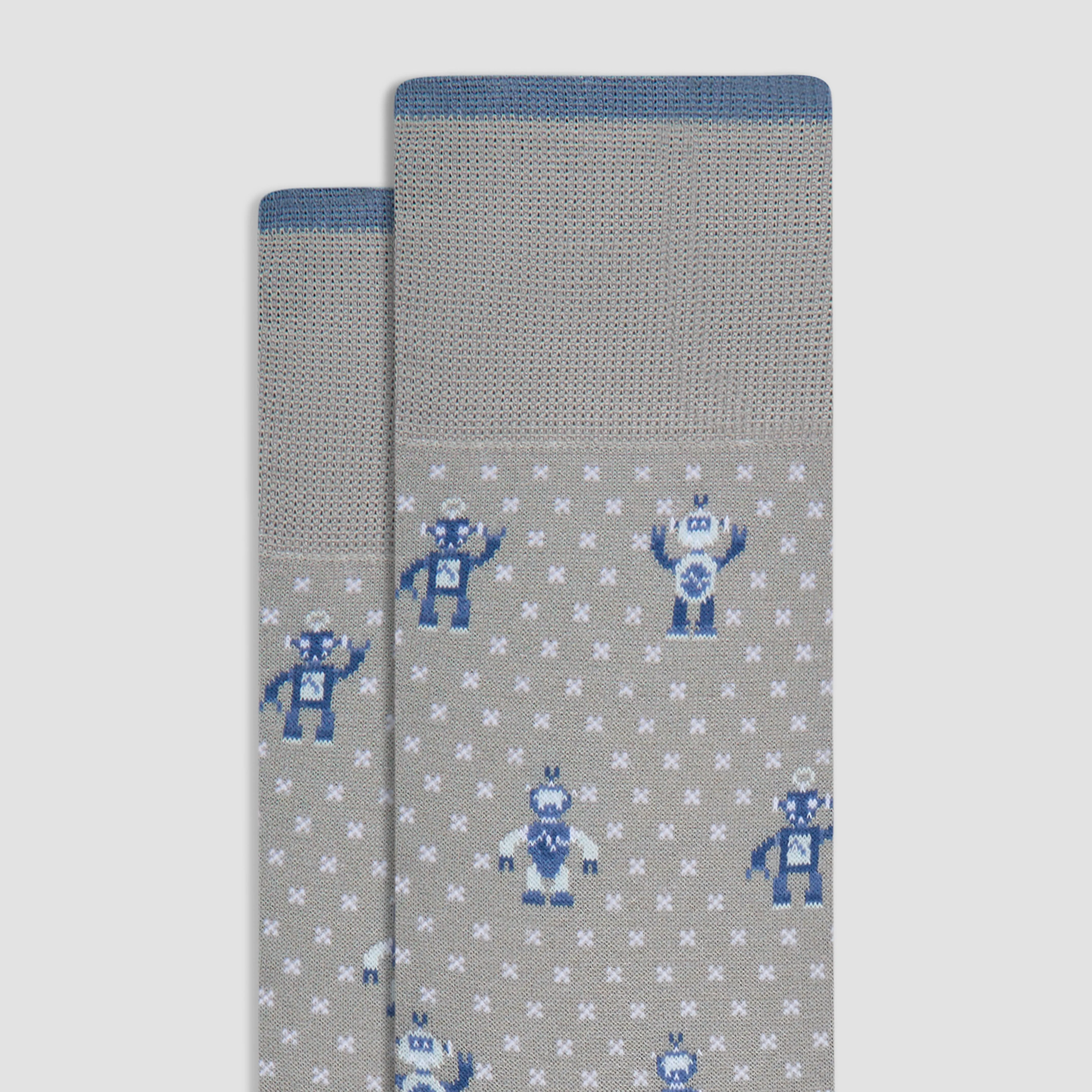 Robot Mid-Calf Socks sold by Bugatchi product image thumbnail 2
