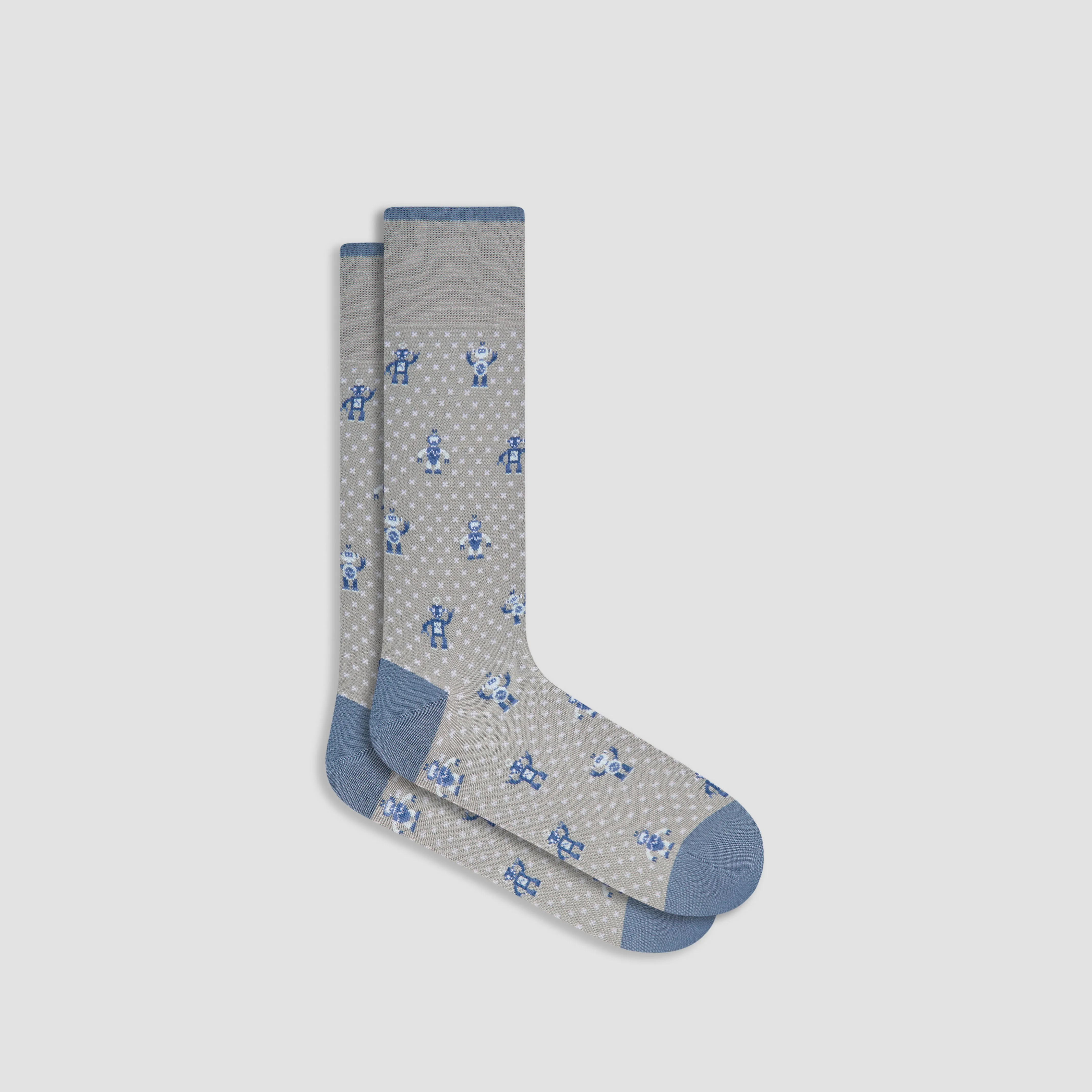Robot Mid-Calf Socks sold by Bugatchi