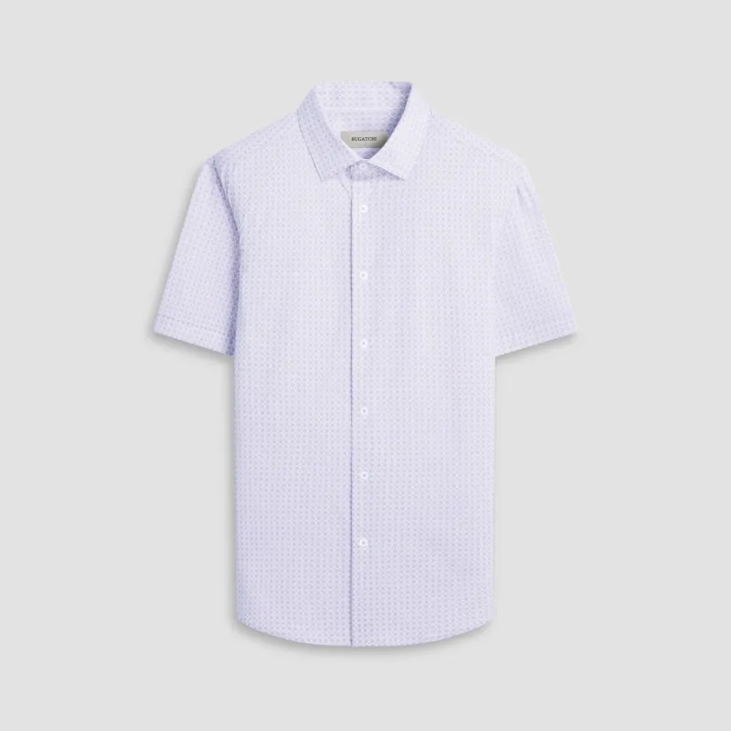 Miles Geometric OoohCotton Short Sleeve Shirt sold by Bugatchi