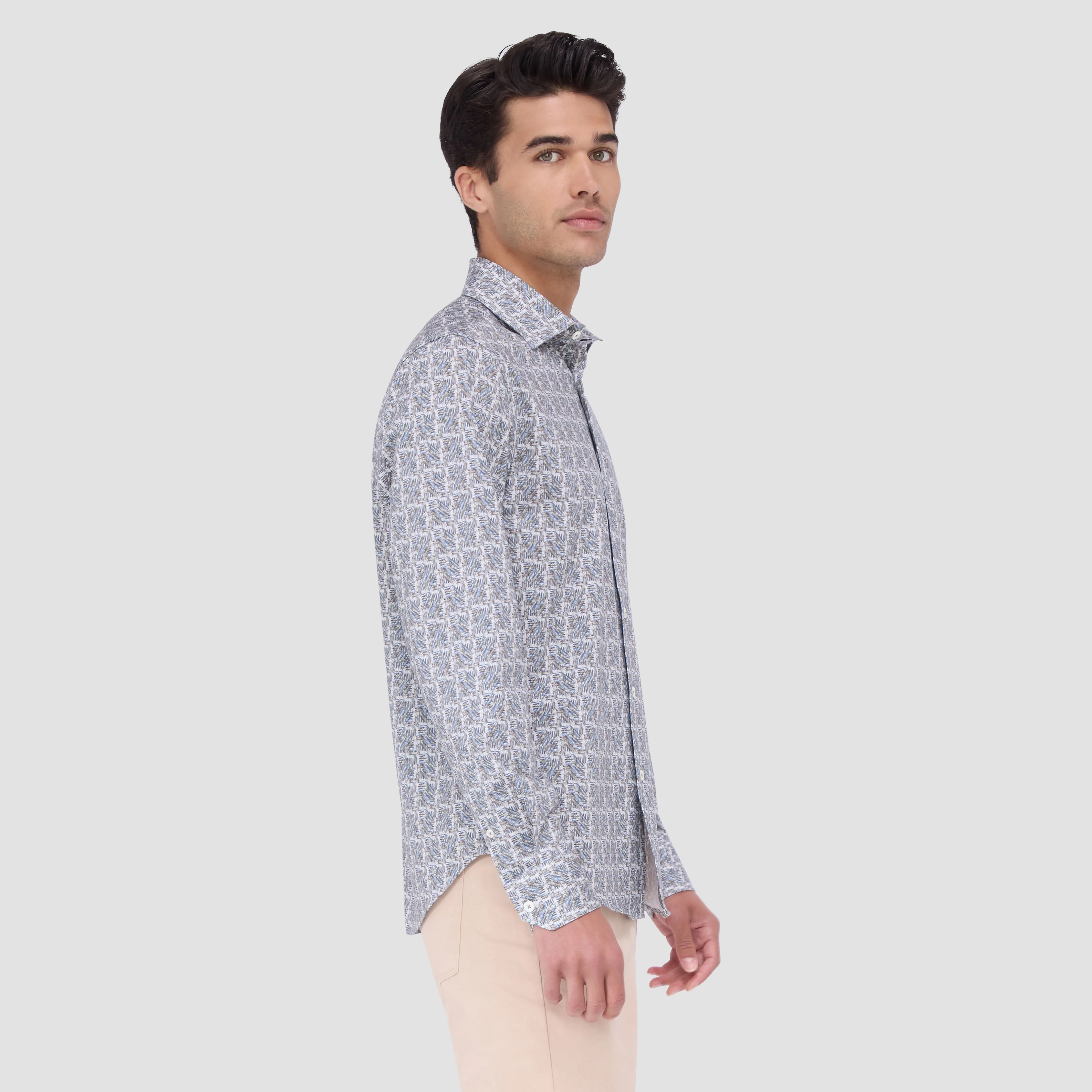 James Checkered OoohCotton Shirt sold by Bugatchi product image thumbnail 3