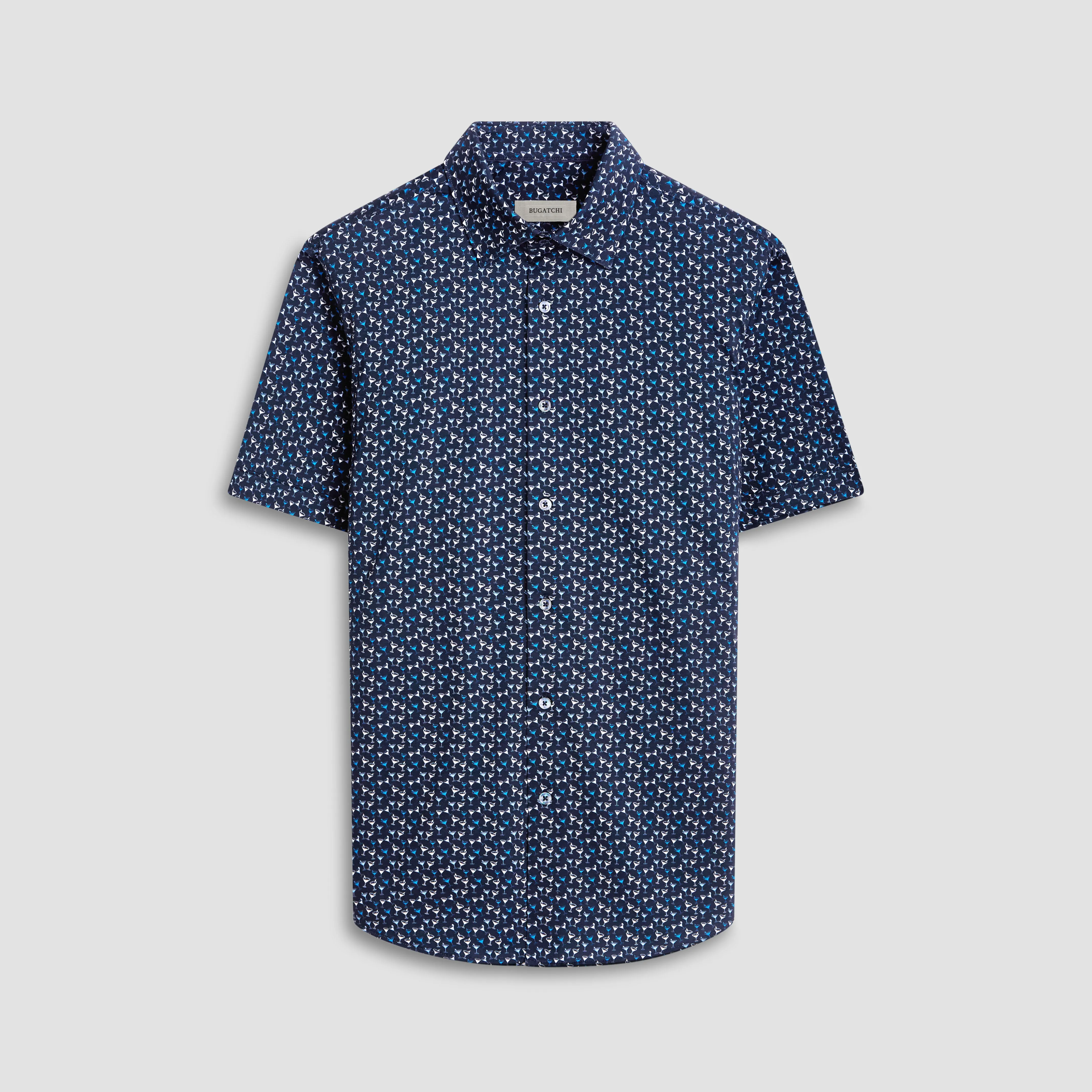 Miles Martini OoohCotton Short Sleeve Shirt sold by Bugatchi