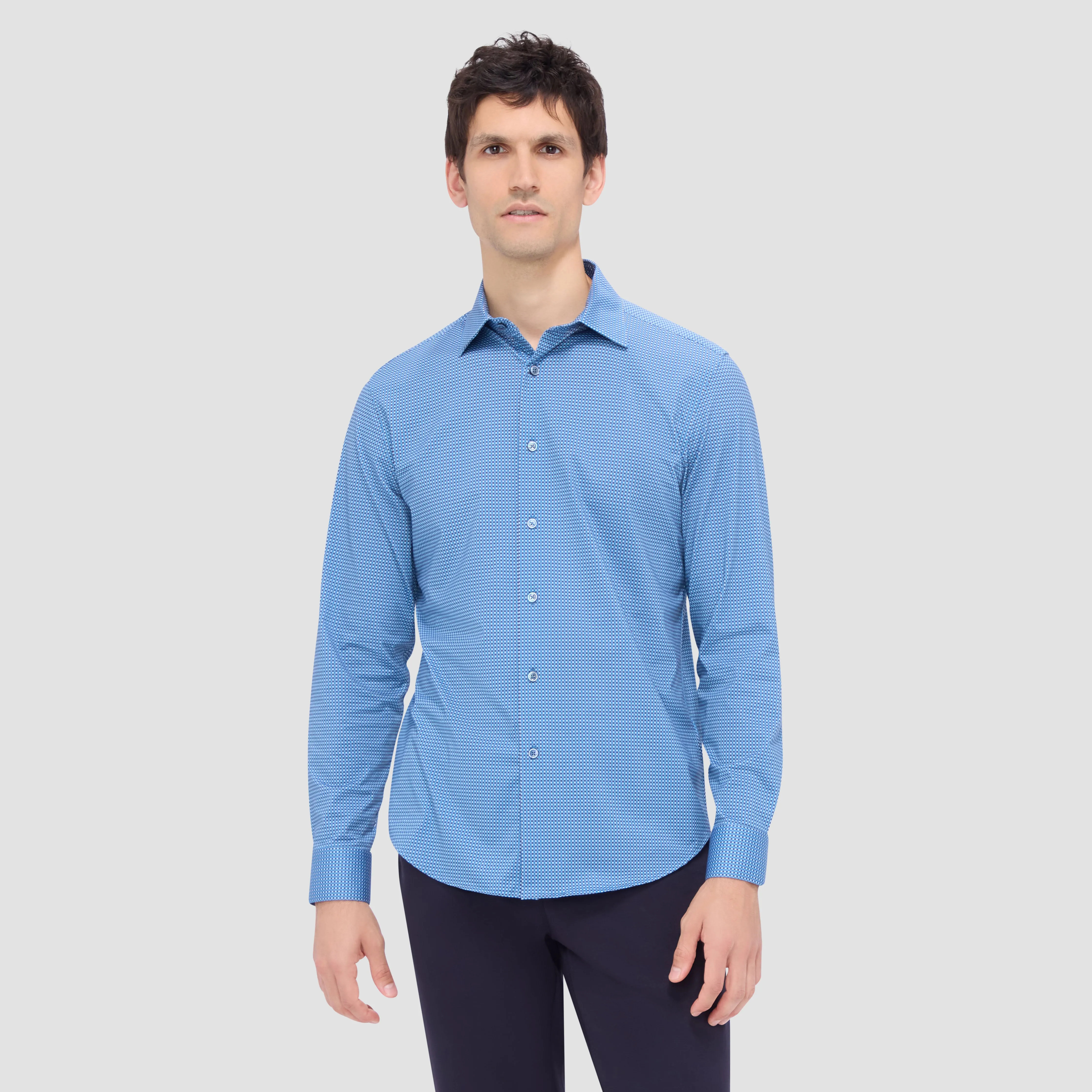 James Mini Check OoohCotton Shirt sold by Bugatchi product image thumbnail 2
