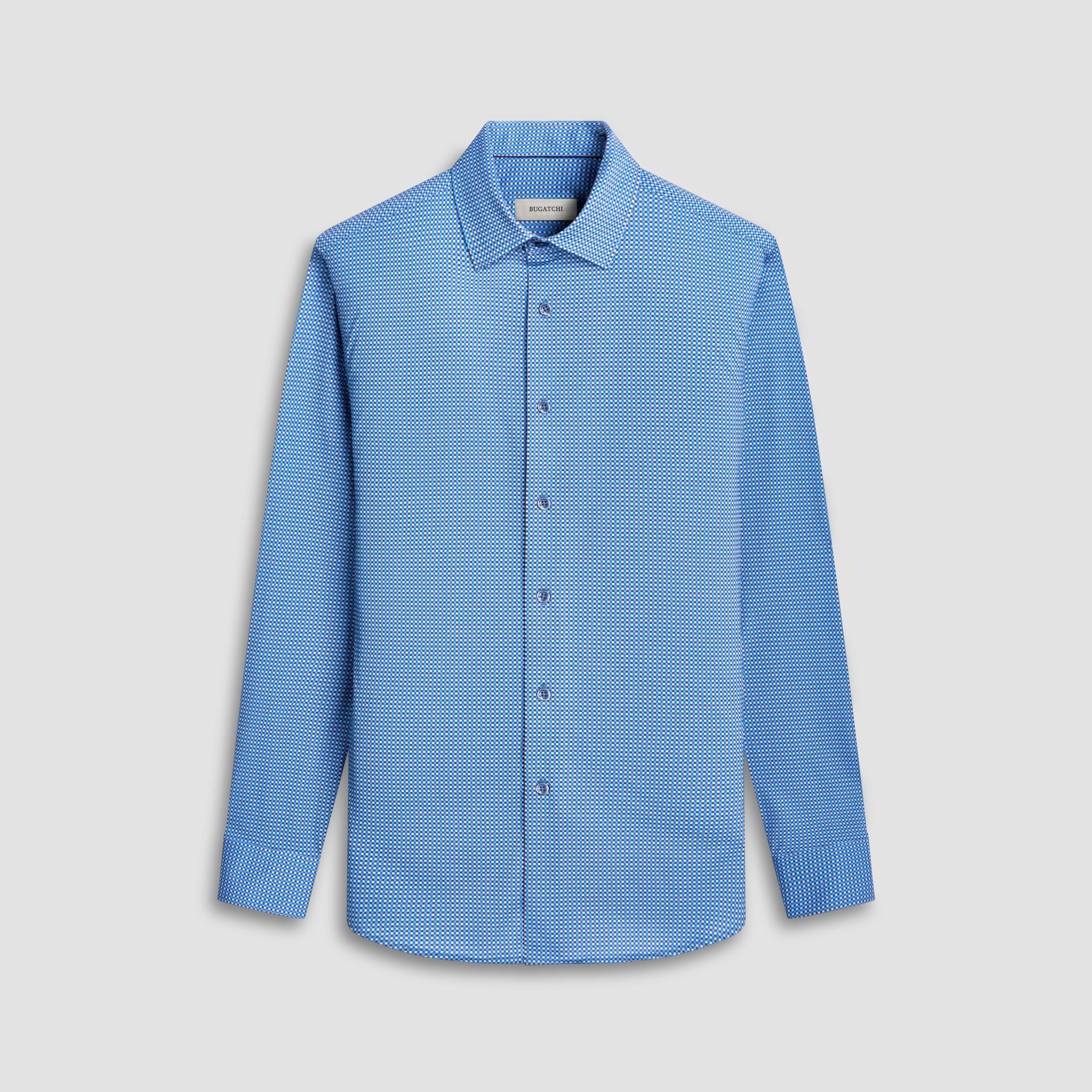 James Mini Check OoohCotton Shirt sold by Bugatchi