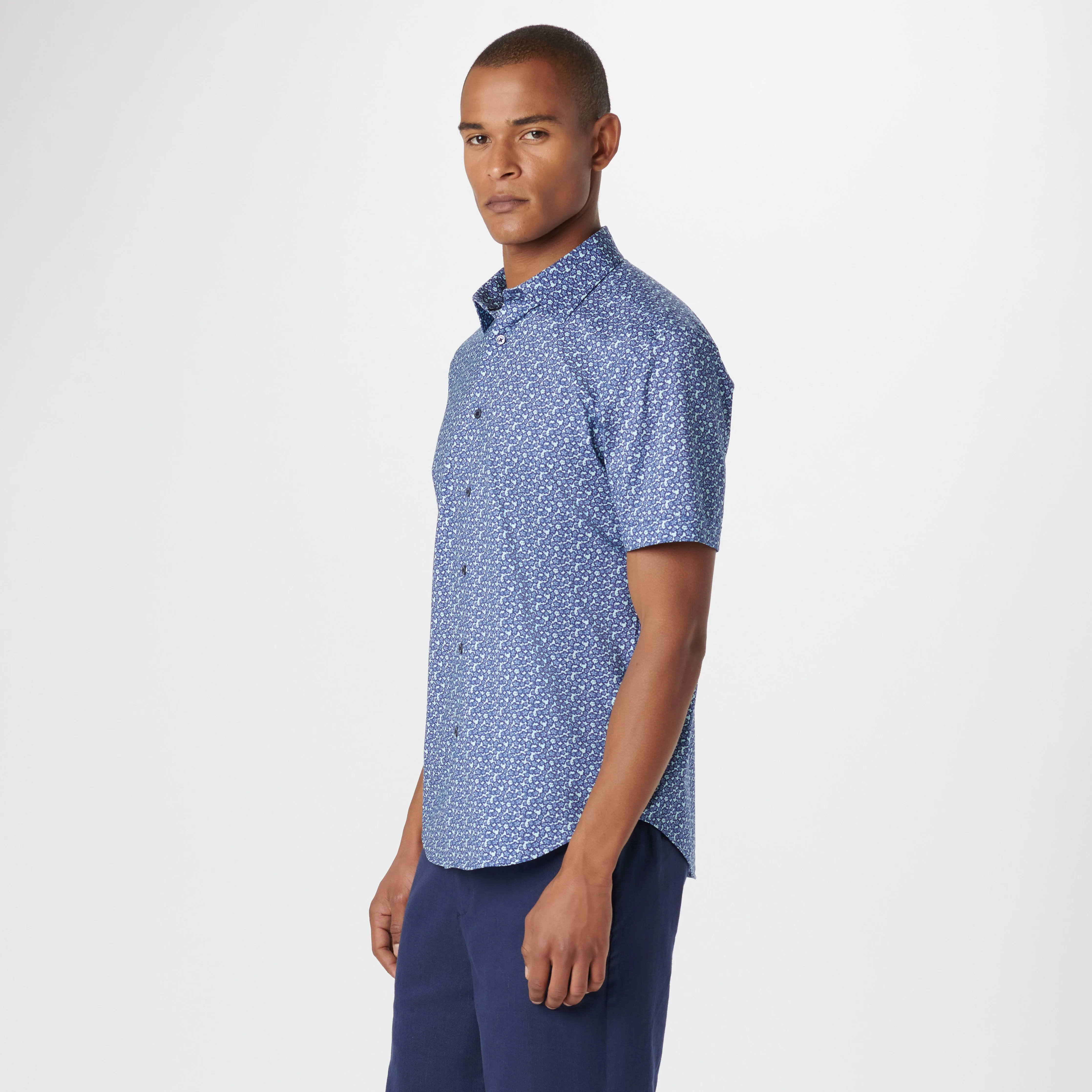 Miles Floral OoohCotton Short Sleeve Shirt sold by Bugatchi product image thumbnail 3