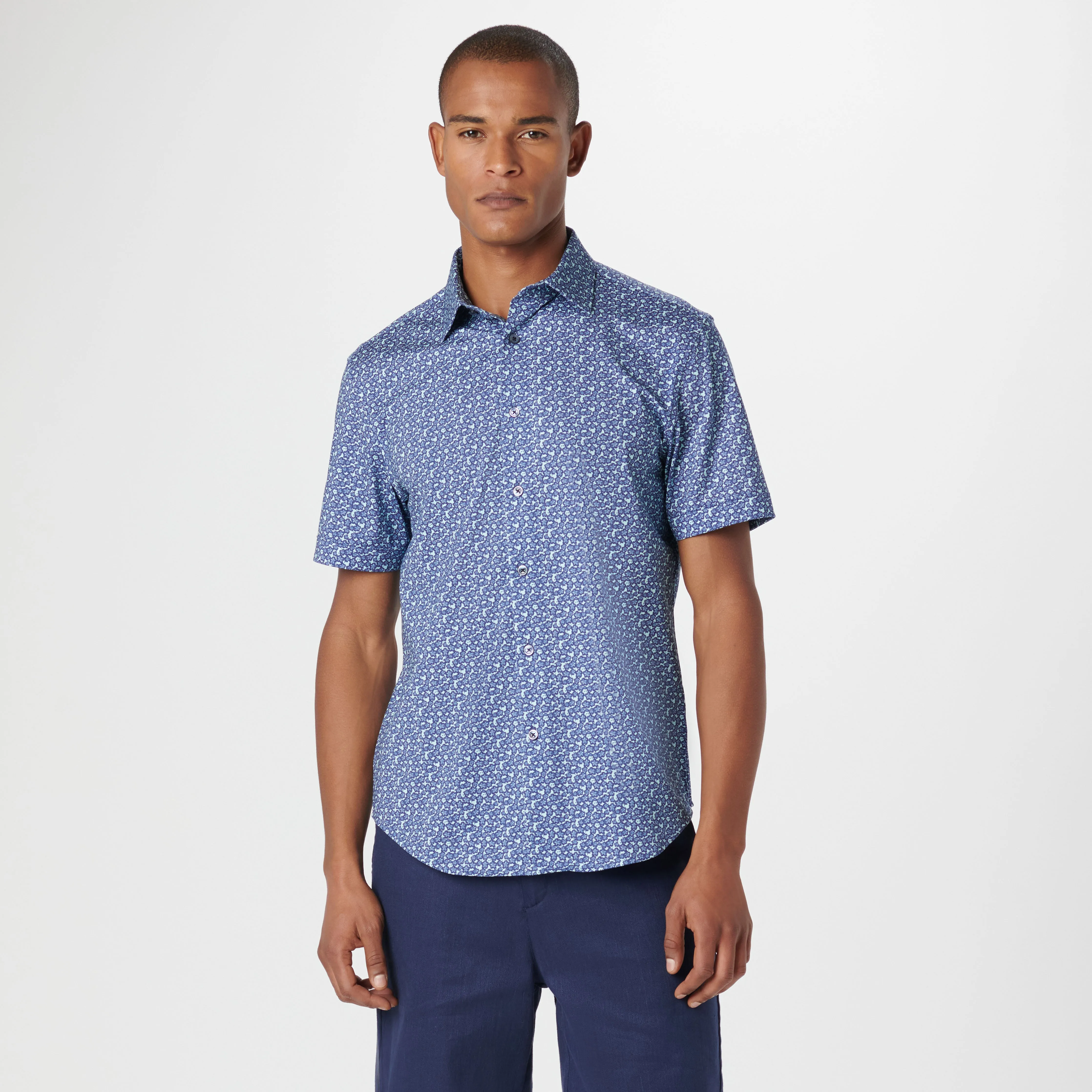 Miles Floral OoohCotton Short Sleeve Shirt sold by Bugatchi product image thumbnail 2