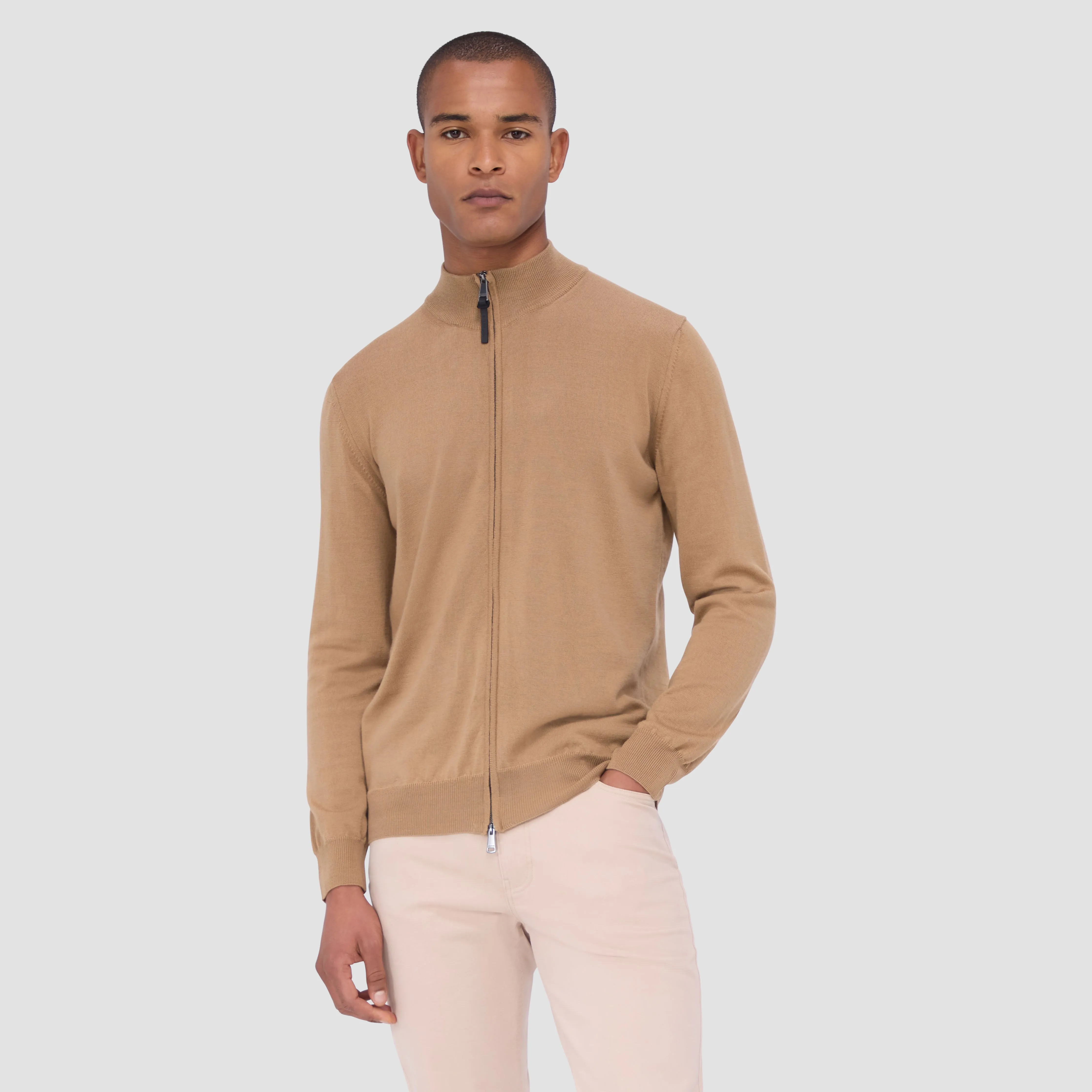 Super Merino Mock Neck Full Zip Sweater sold by Bugatchi product image thumbnail 2