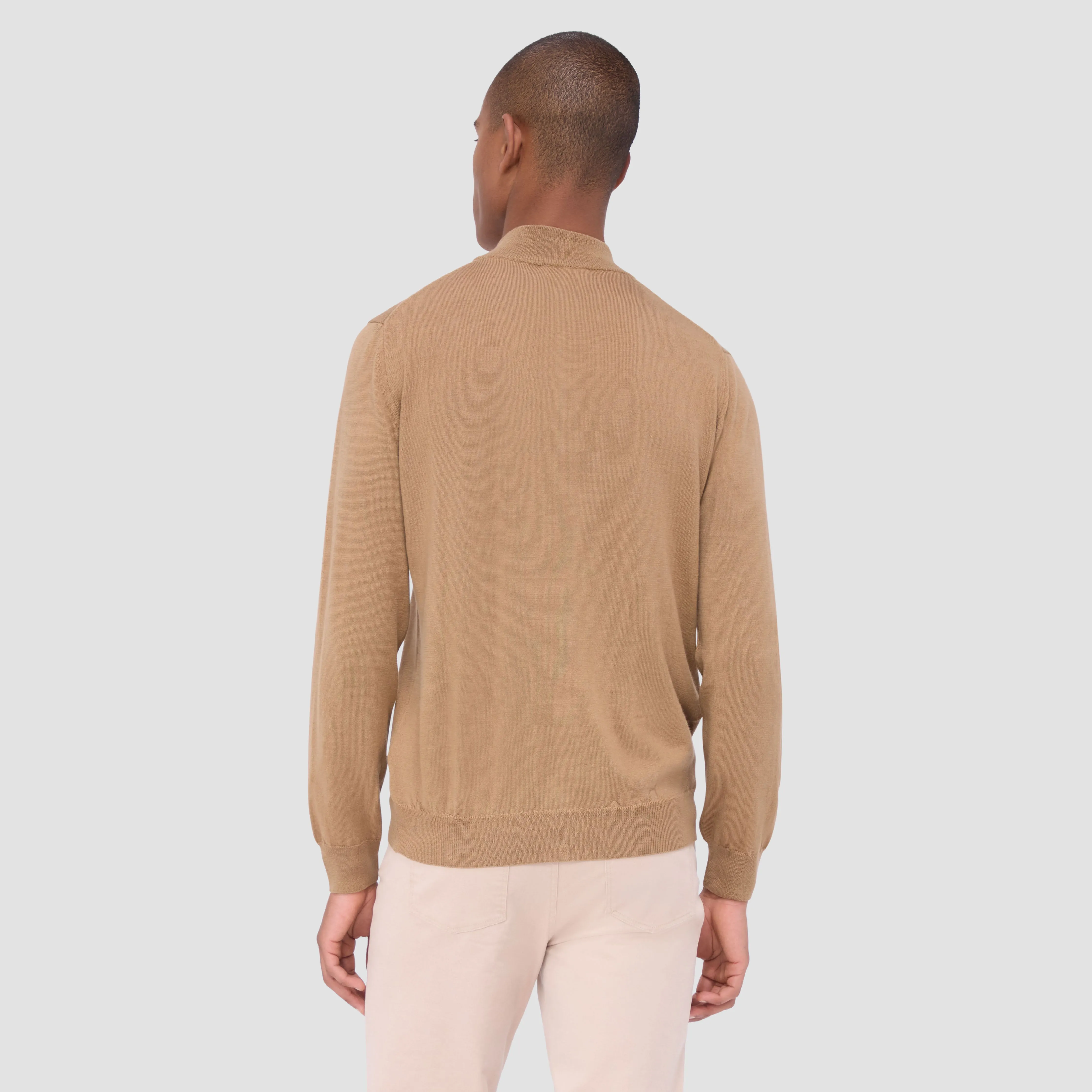 Super Merino Mock Neck Full Zip Sweater sold by Bugatchi product image thumbnail 4