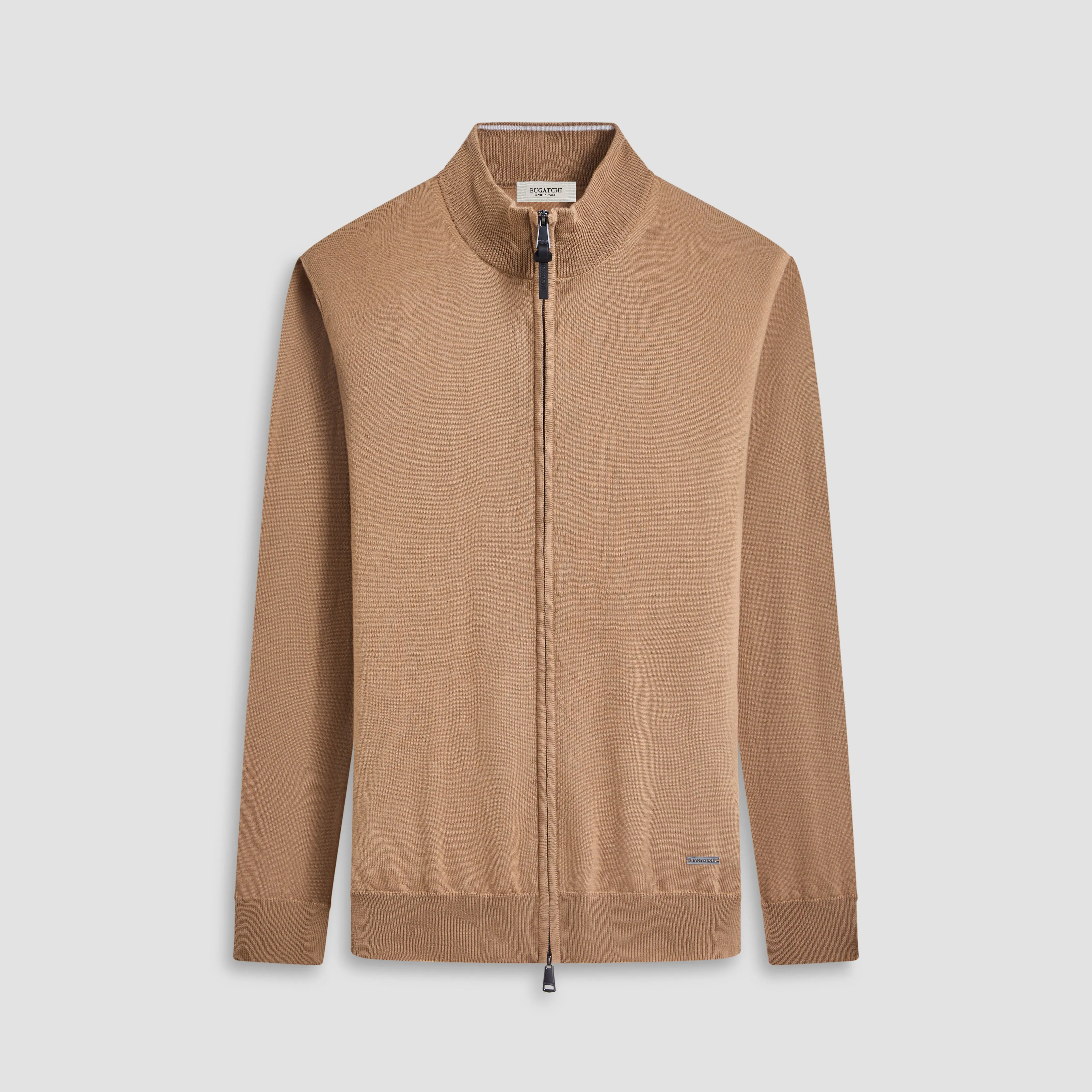 Super Merino Mock Neck Full Zip Sweater sold by Bugatchi