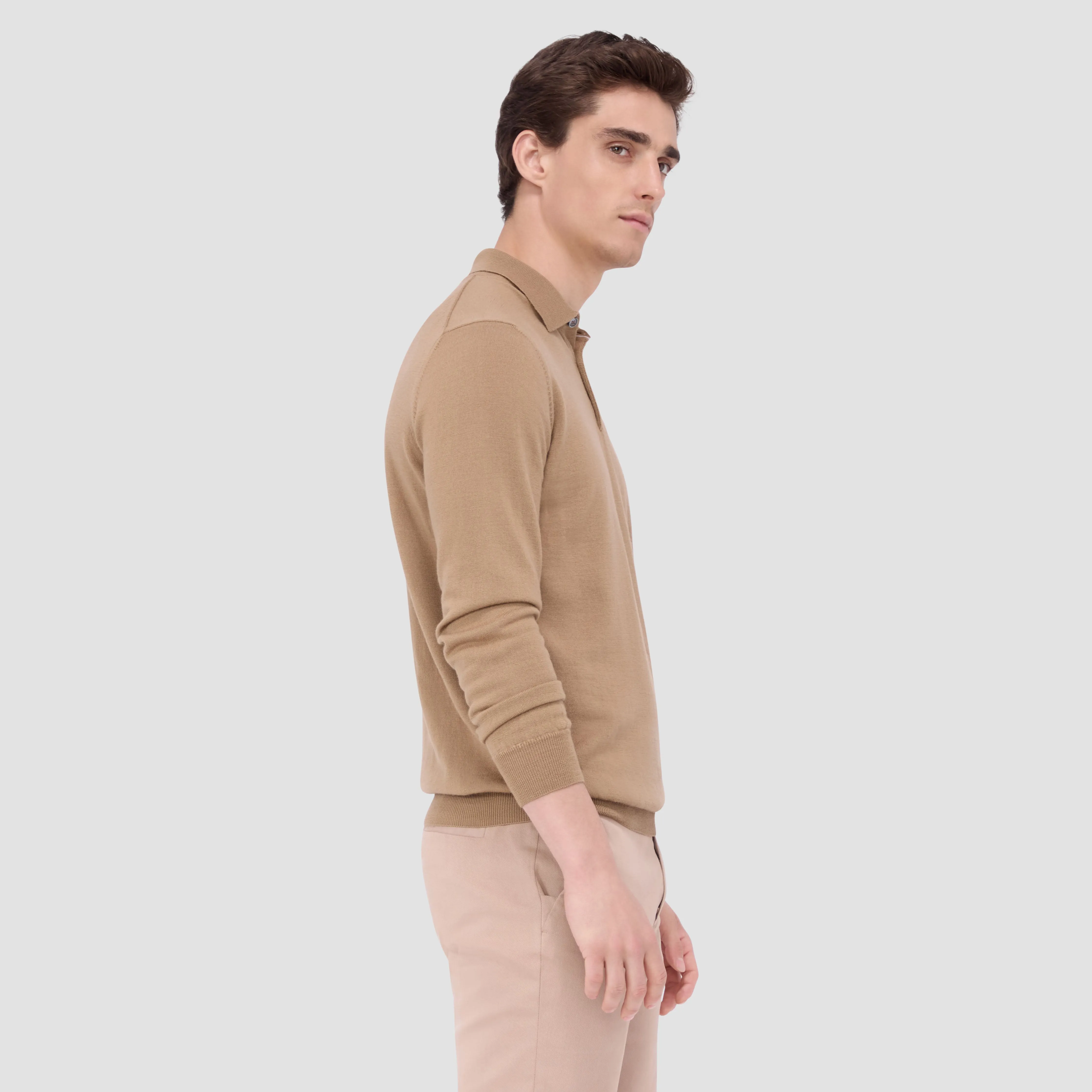 Super Merino Solid Polo Sweater sold by Bugatchi product image thumbnail 3