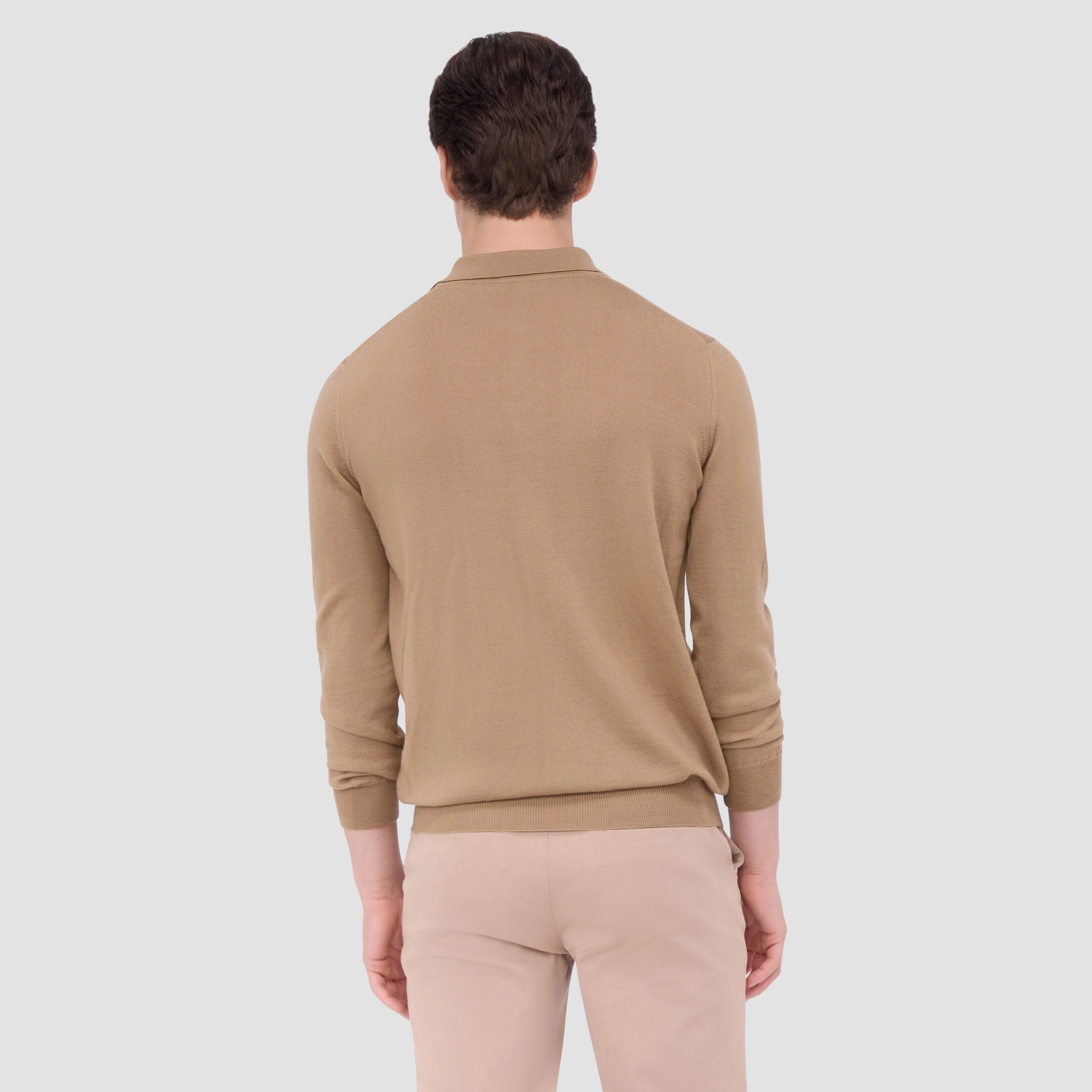 Super Merino Solid Polo Sweater sold by Bugatchi product image thumbnail 4