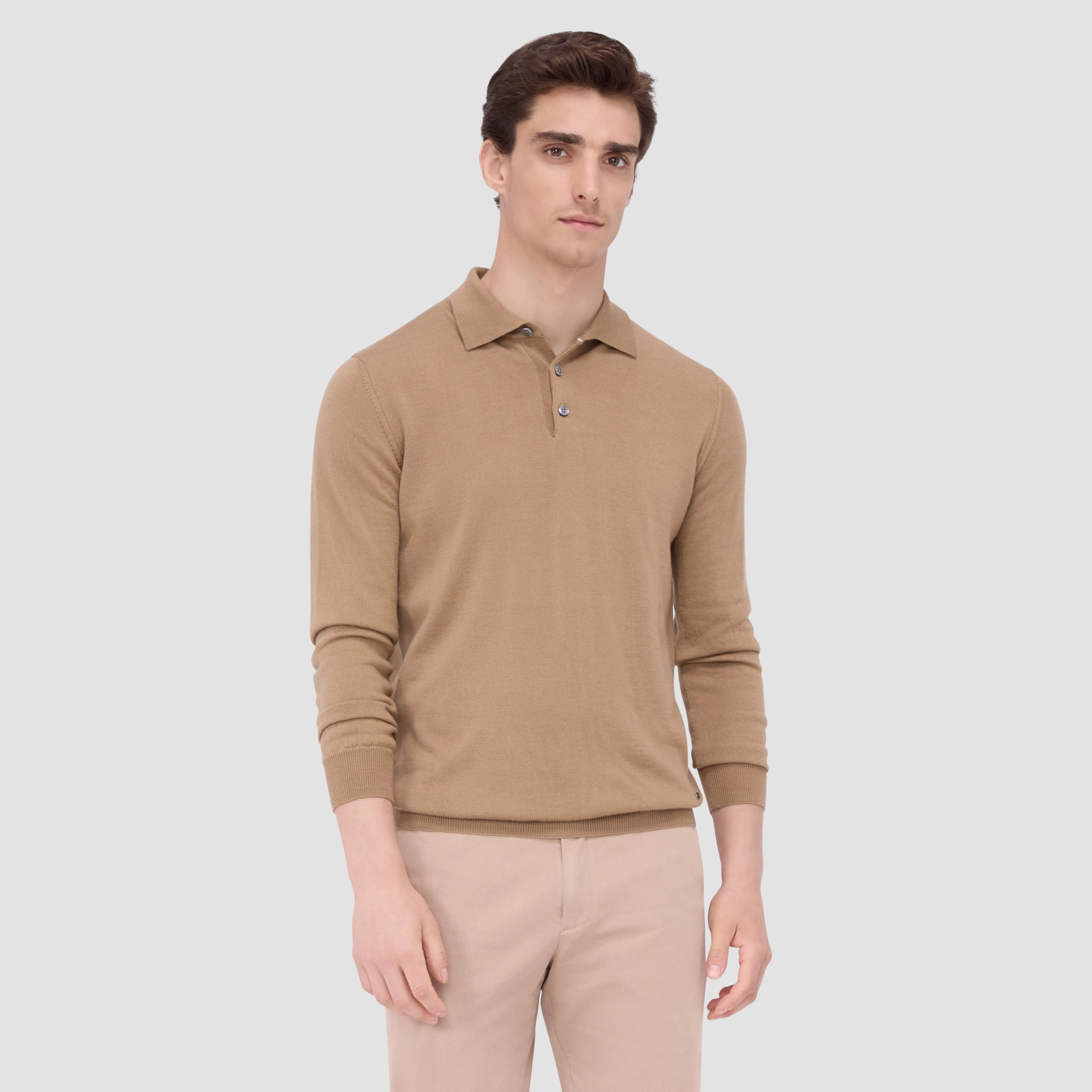 Super Merino Solid Polo Sweater sold by Bugatchi product image thumbnail 2