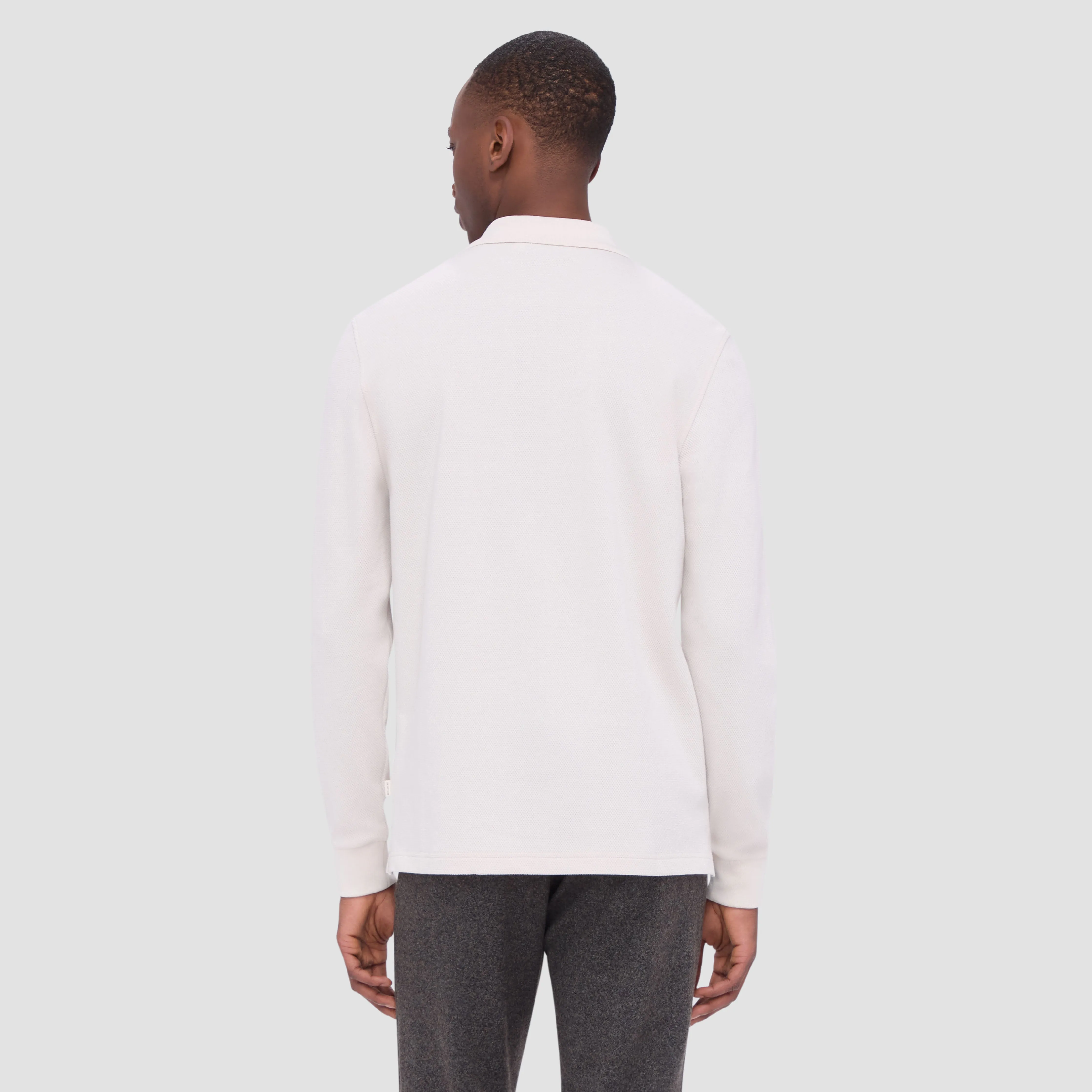 Honeycomb Long Sleeve Polo sold by Bugatchi product image thumbnail 4