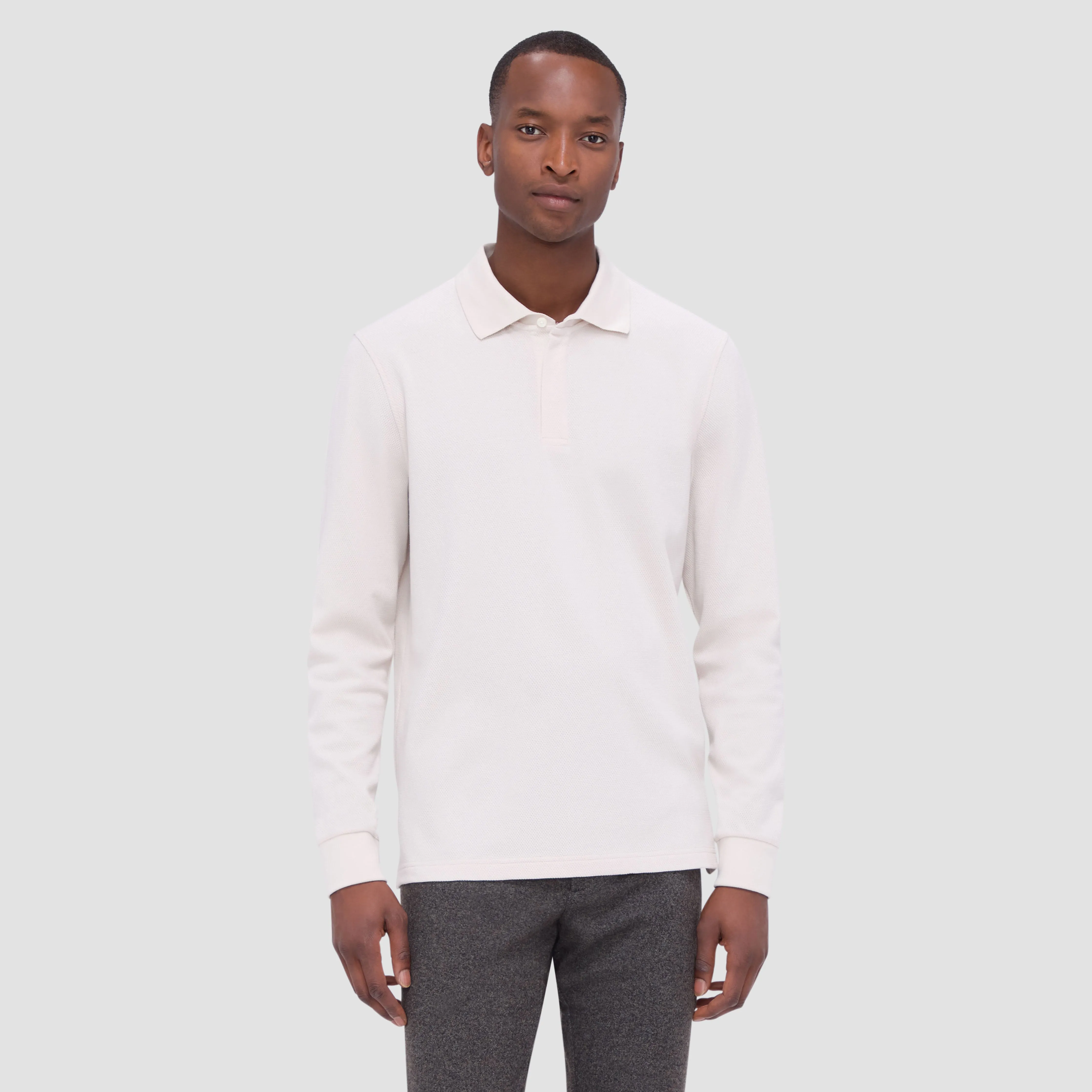 Honeycomb Long Sleeve Polo sold by Bugatchi product image thumbnail 2