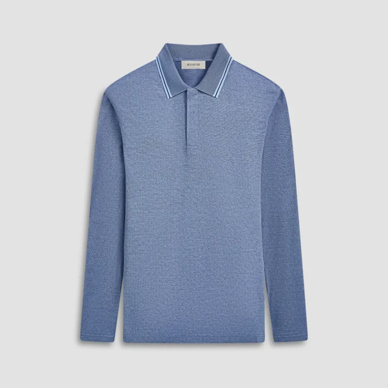 Jacquard Long Sleeve Polo sold by Bugatchi