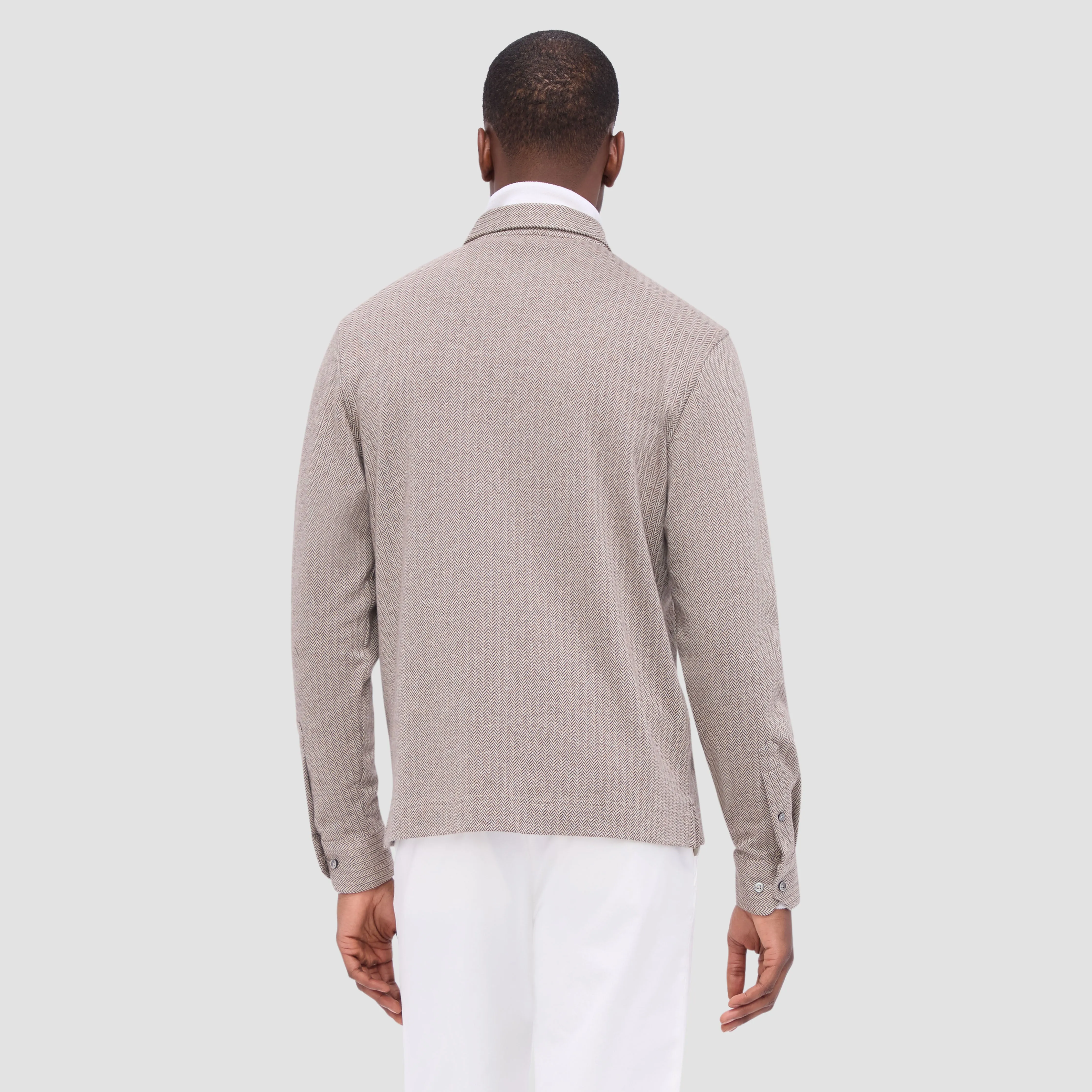 Herringbone Long Sleeve Polo sold by Bugatchi product image thumbnail 5