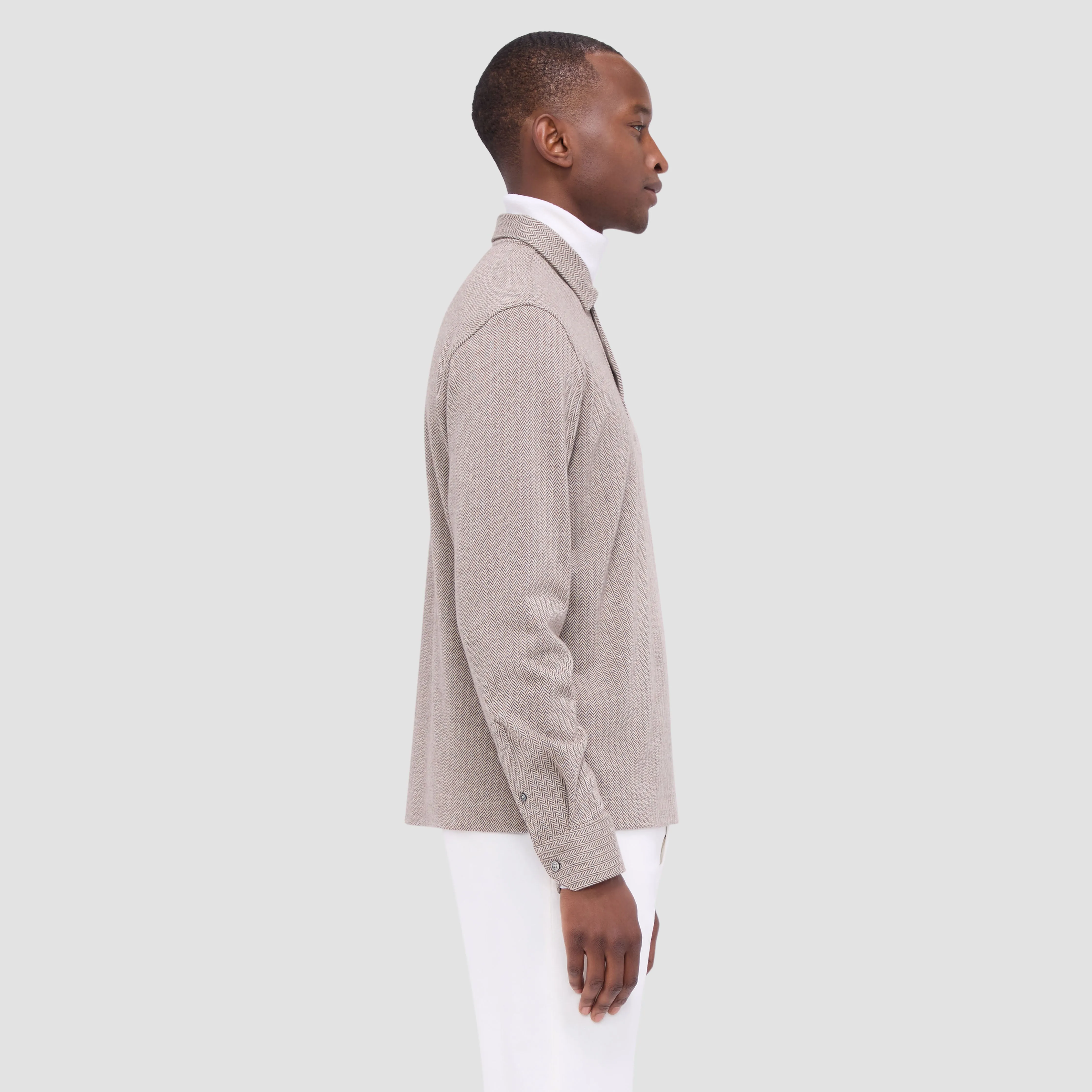 Herringbone Long Sleeve Polo sold by Bugatchi product image thumbnail 4