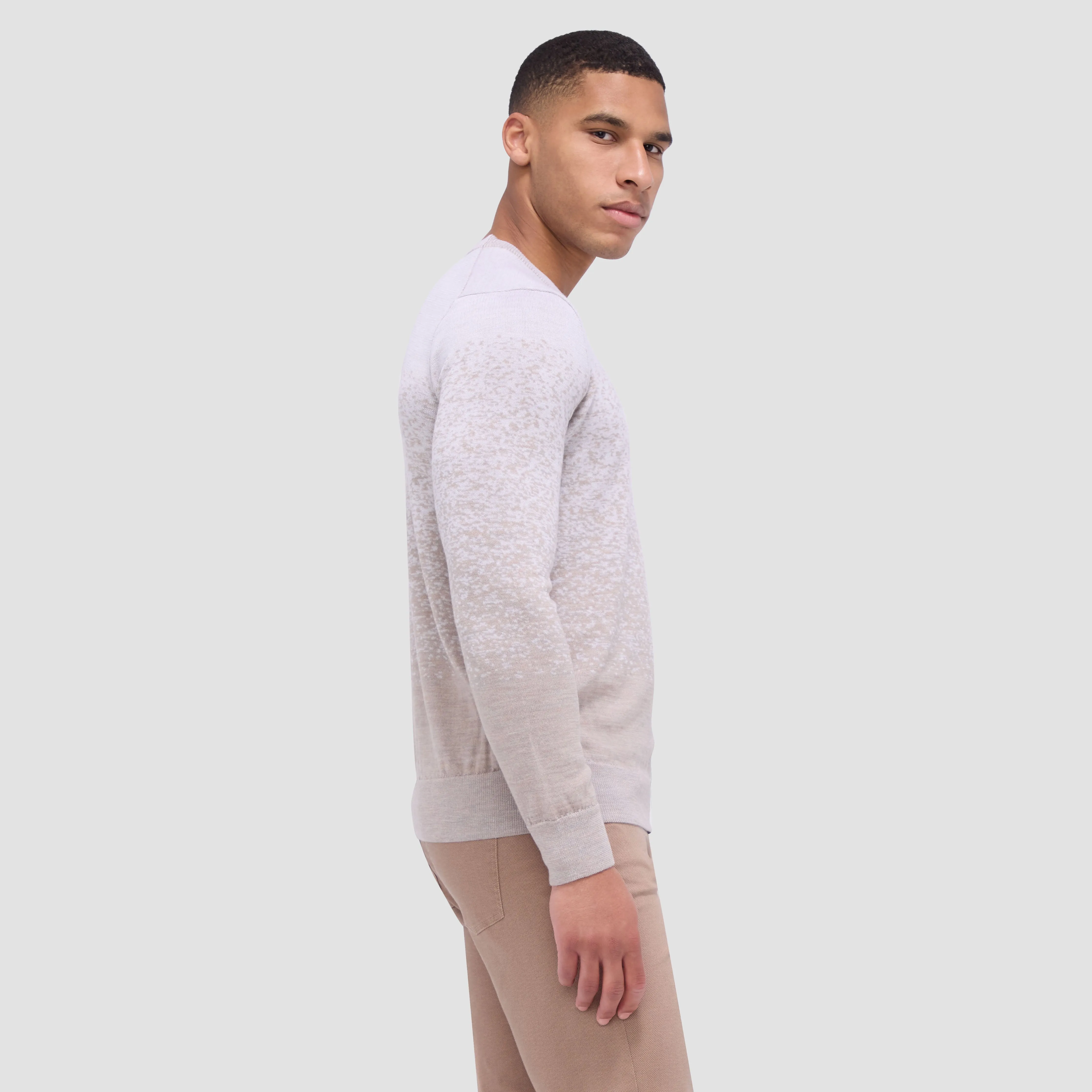 Bicolor Crew Neck Sweater sold by Bugatchi product image thumbnail 3