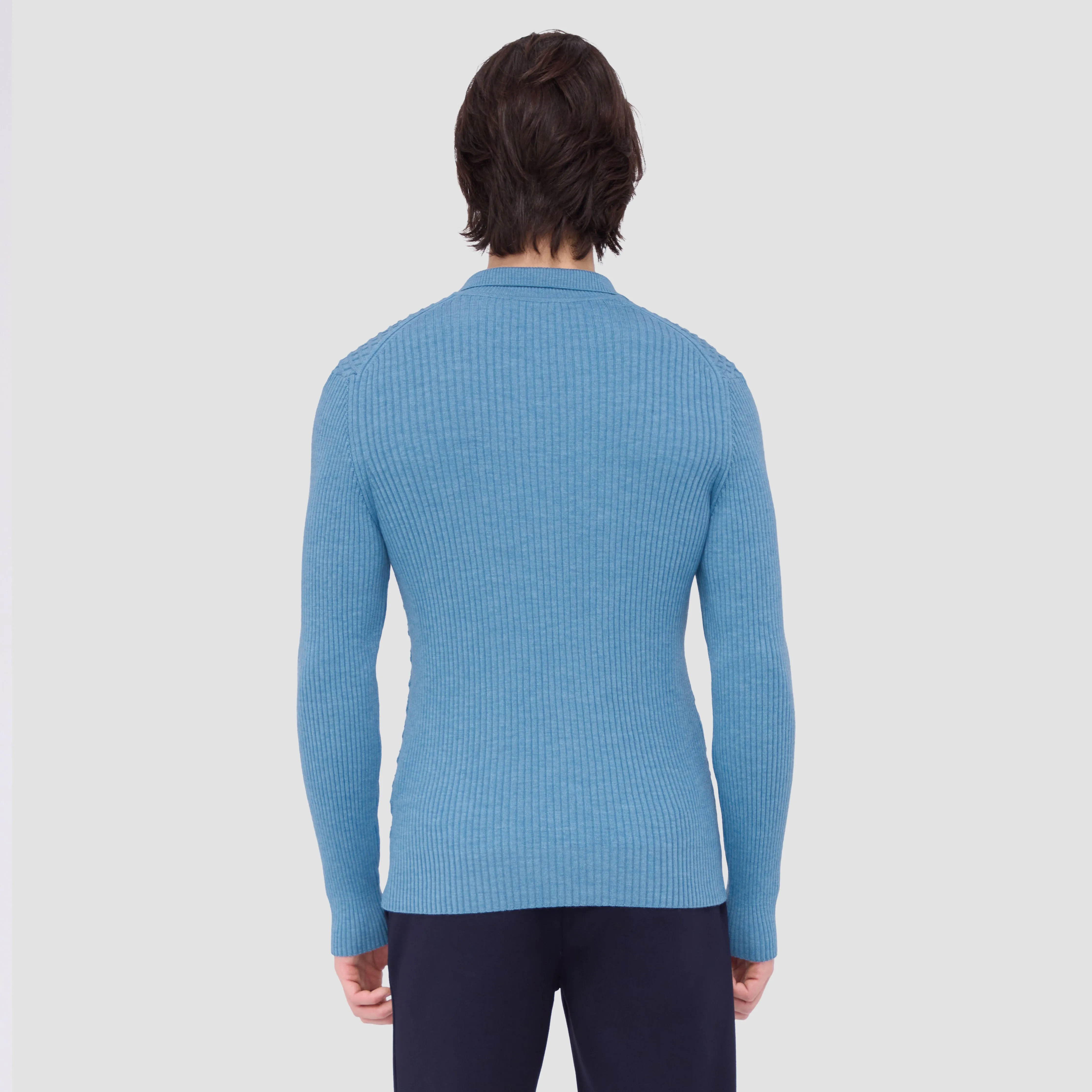Mixed Stitch Johnny Collar Sweater sold by Bugatchi product image thumbnail 4