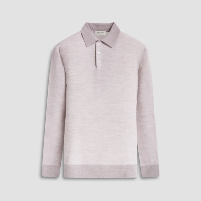 Bird's Eye Jacquard Polo Sweater sold by Bugatchi