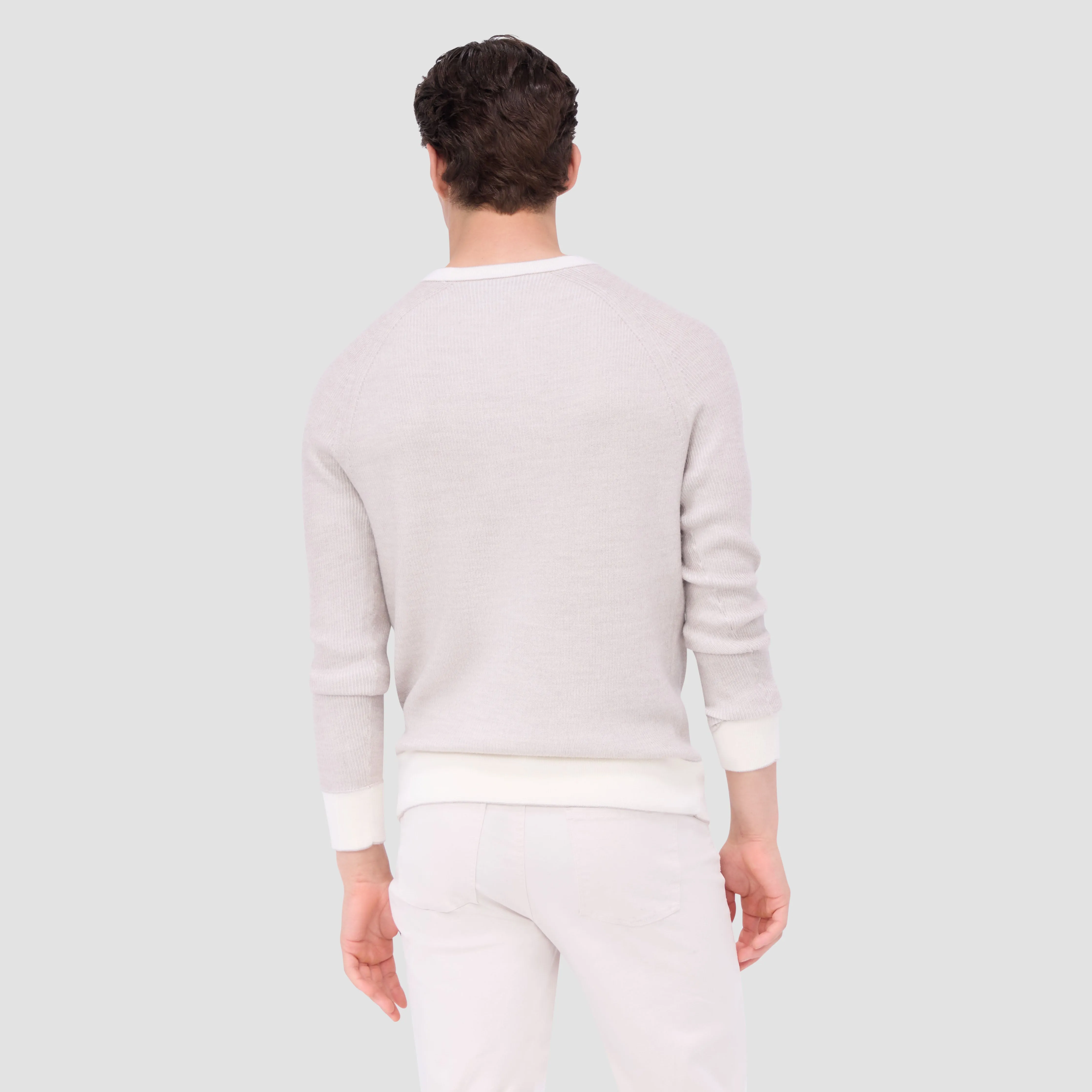 Fisherman Rib Jacquard Crew Neck Sweater sold by Bugatchi product image thumbnail 4