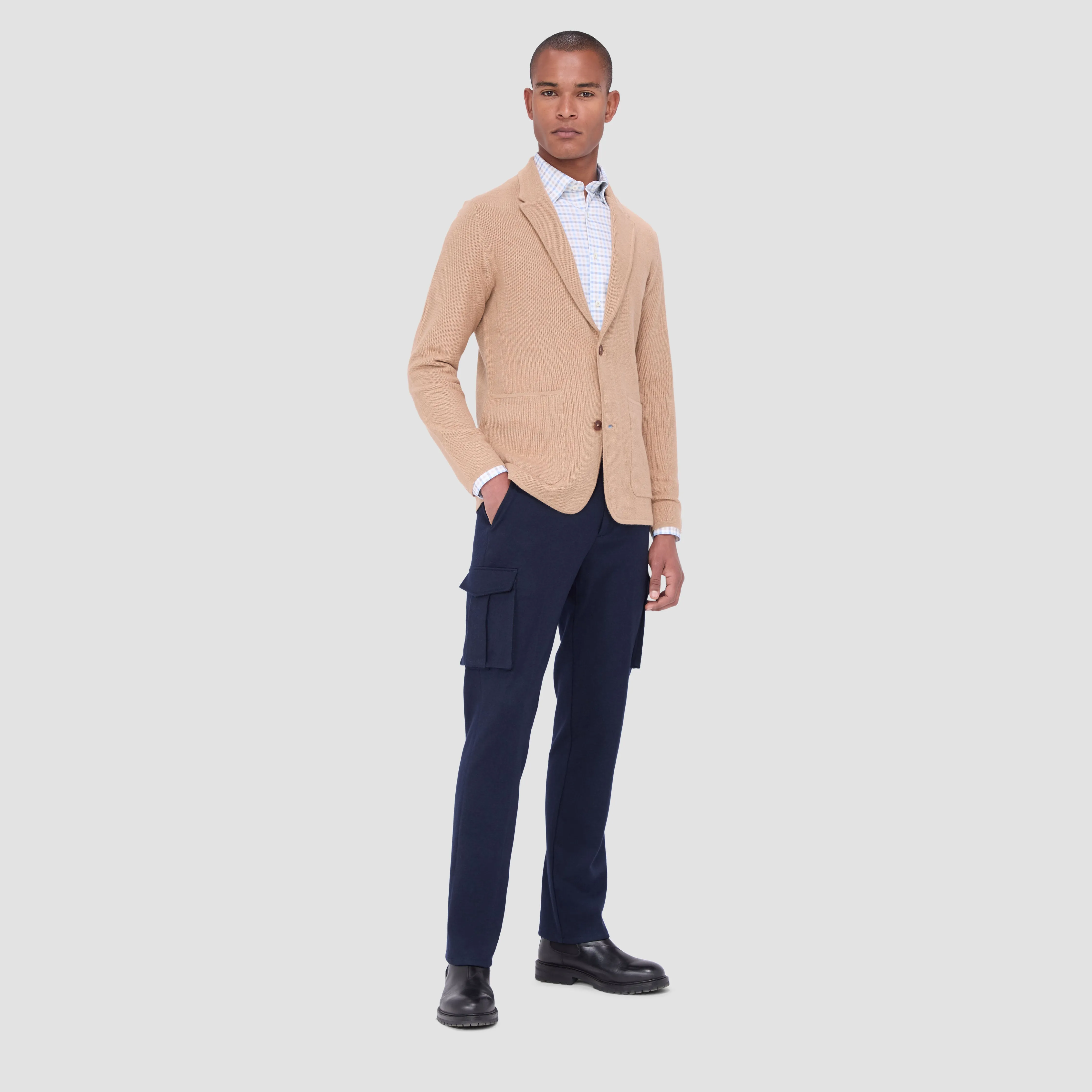 Honeycomb Stitch Two Button Knitted Blazer sold by Bugatchi product image thumbnail 5