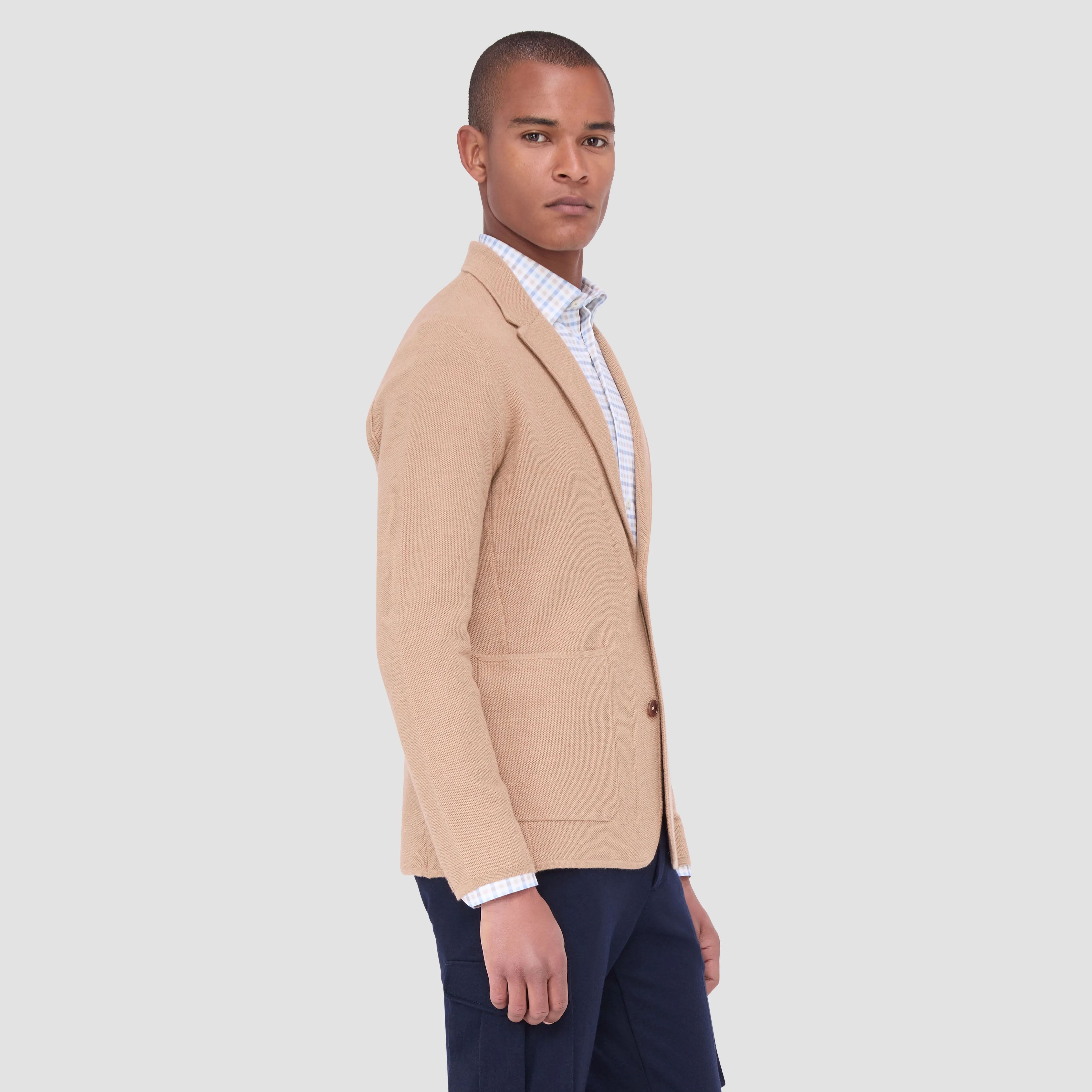 Honeycomb Stitch Two Button Knitted Blazer sold by Bugatchi product image thumbnail 3