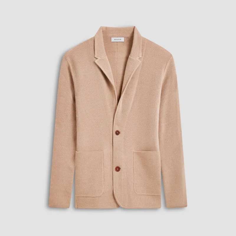 Honeycomb Stitch Two Button Knitted Blazer sold by Bugatchi
