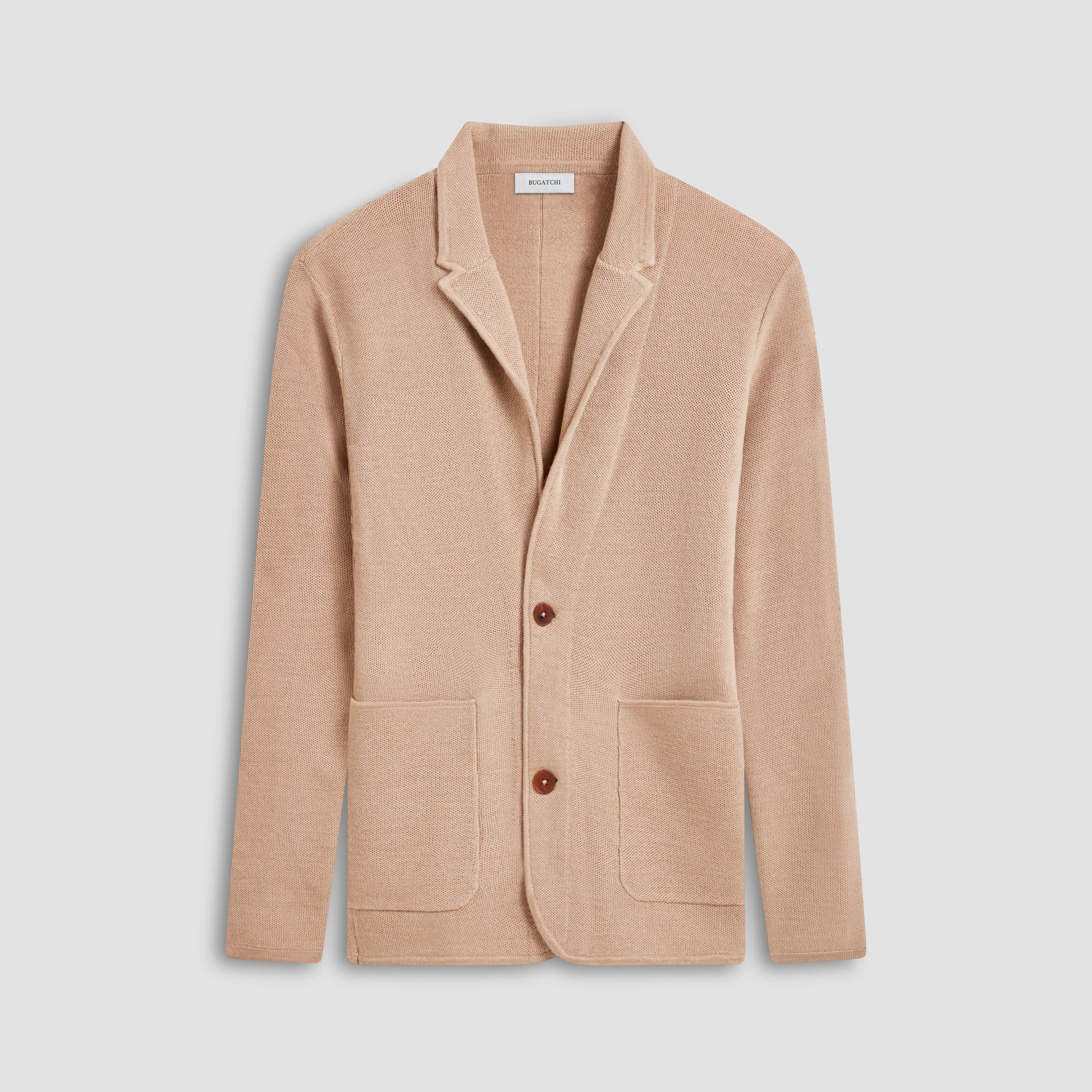 Honeycomb Stitch Two Button Knitted Blazer sold by Bugatchi