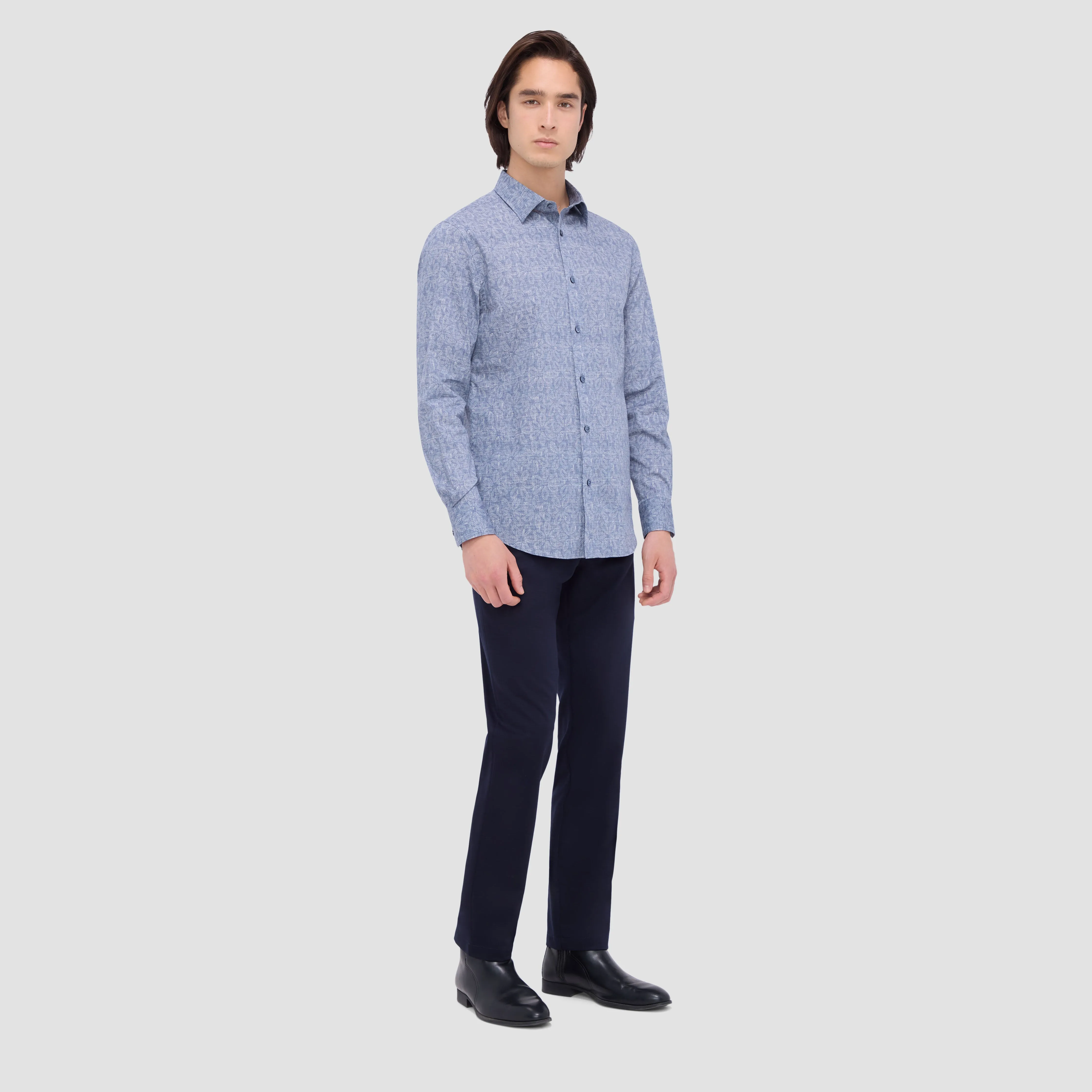 Julian Floral Stitch Shirt sold by Bugatchi product image thumbnail 5